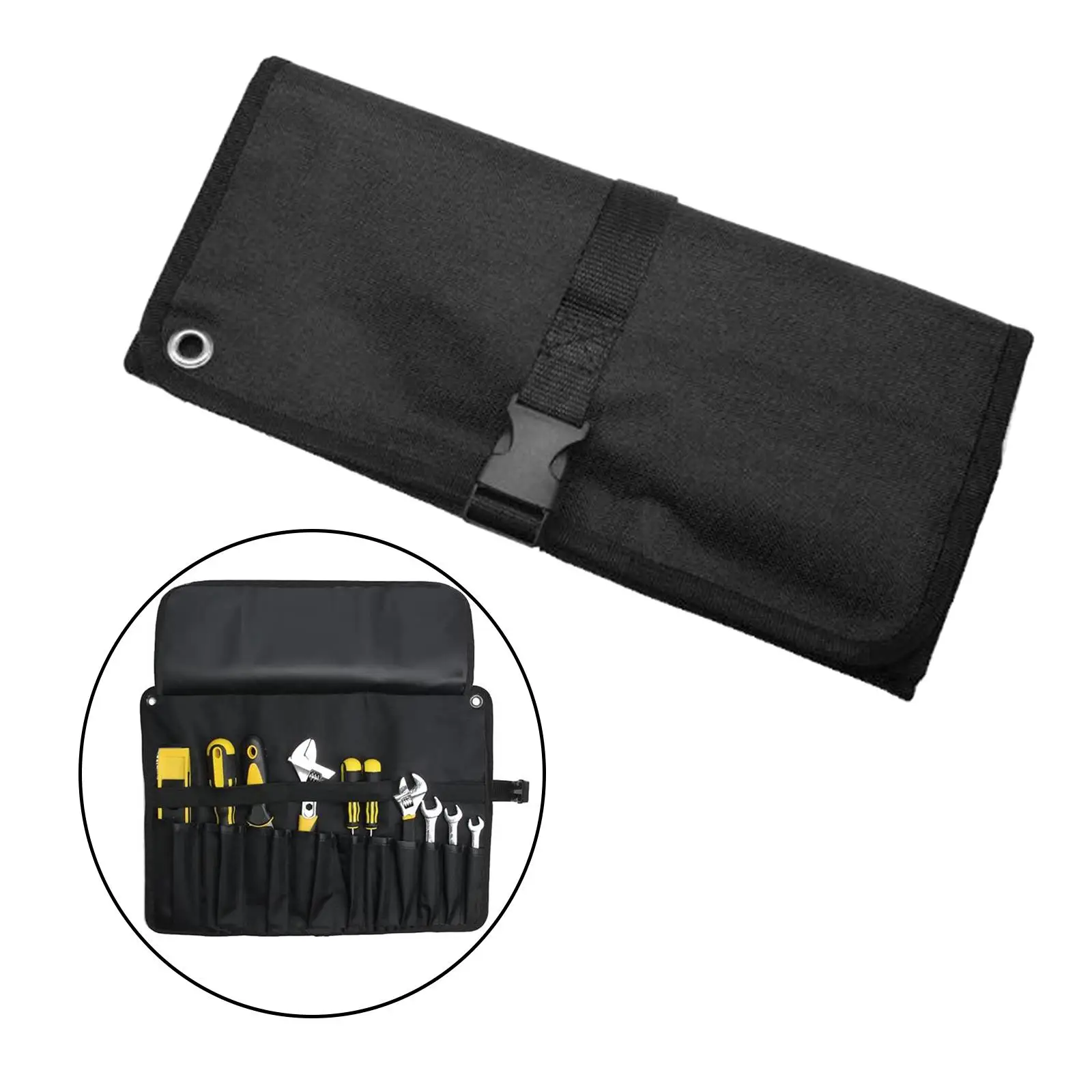 10 Pockets Rolling Tool Hanging Bag Storage Pouch Maintenance Tool Bag for Garden
