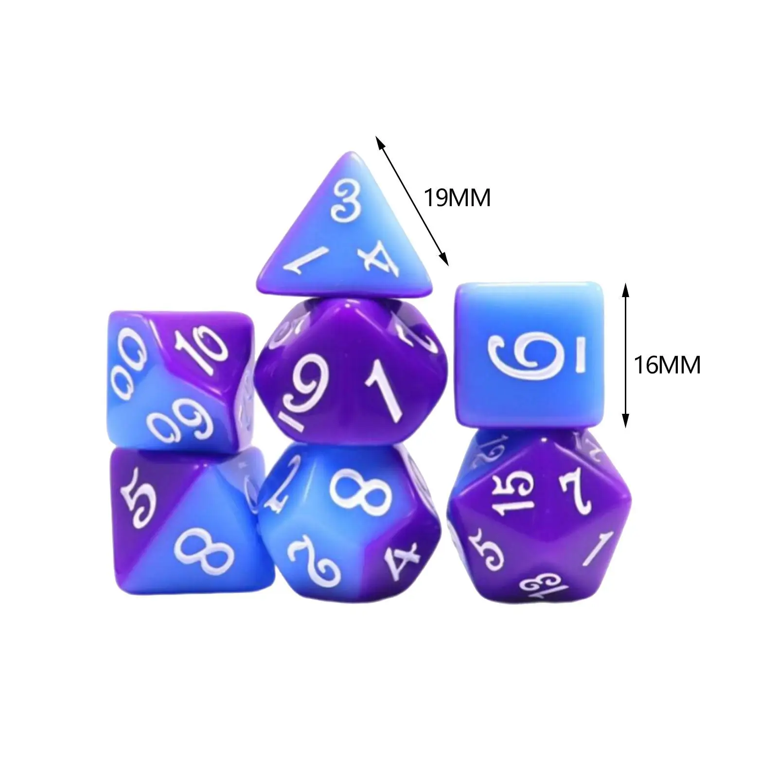 7Pcs Polyhedral Dices Set D4-D20 Multi-sided Dices Set Math Teaching Toys Party Favors for Role Playing Table Board Games