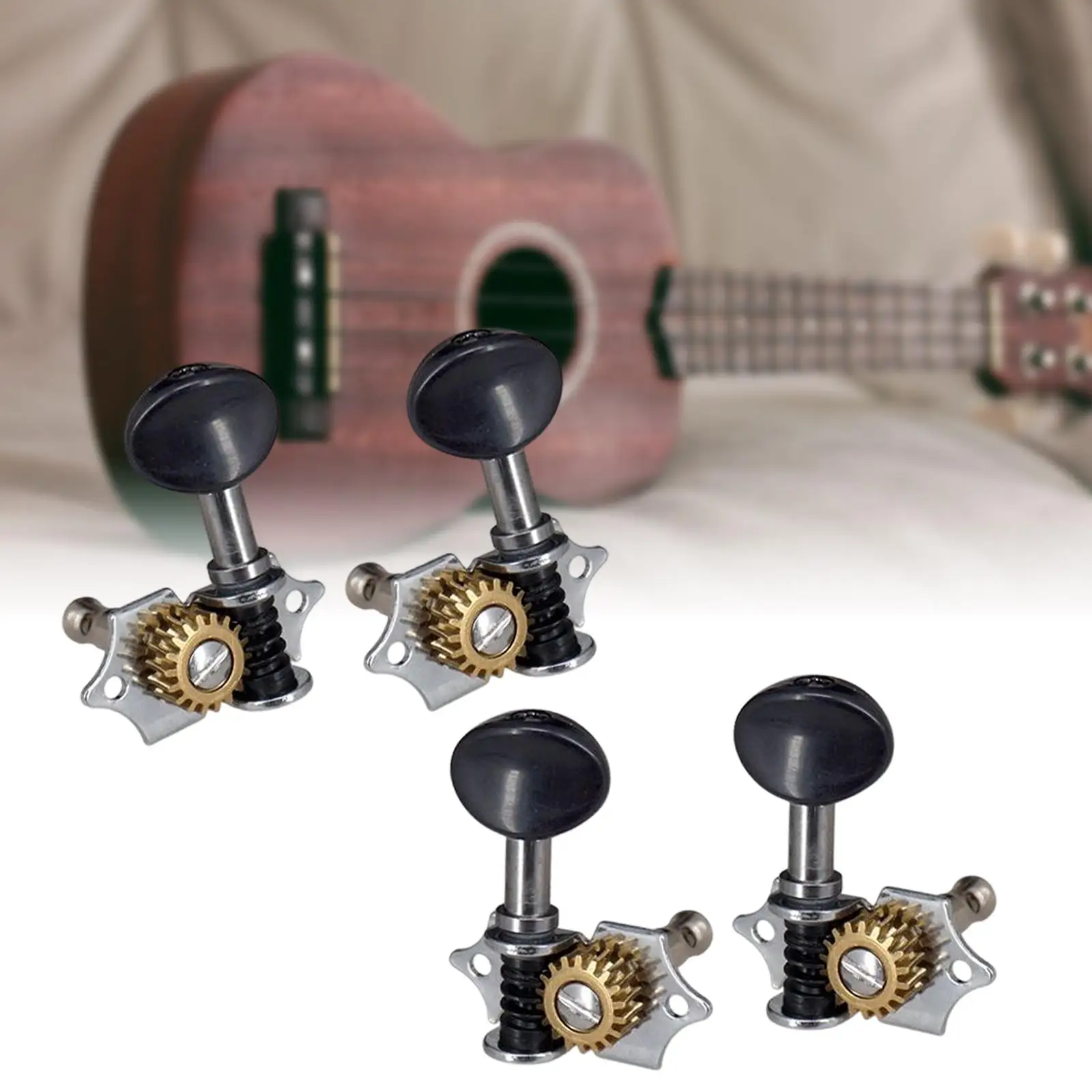 4Pcs 1:18 Ukulele Tuning Pegs Guitar Accessories Replaces Ukulele DIY Parts machine Heads Small Concave Button Ukelele String