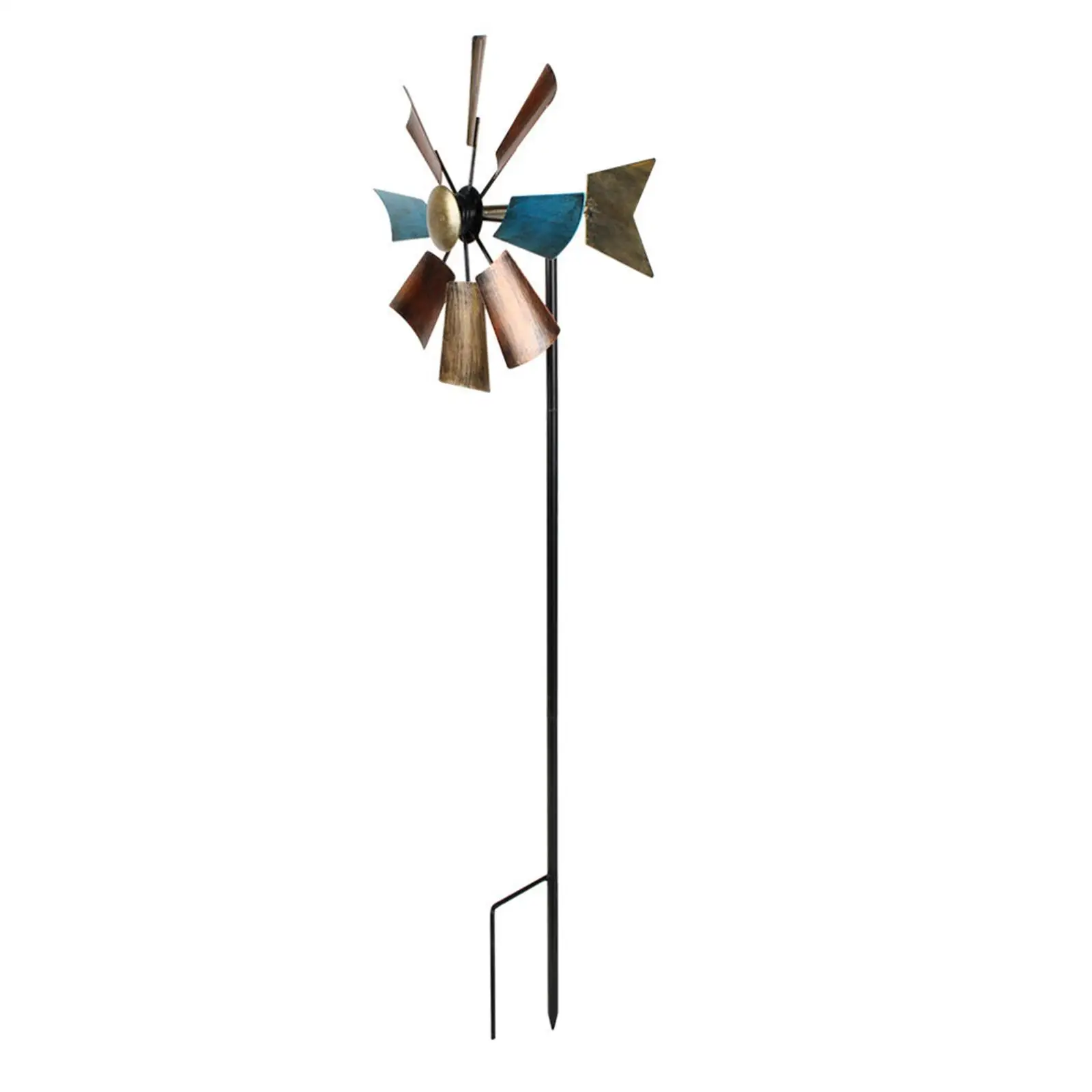 Wind Catcher 360 Degrees Swivel Wind Toys Iron with Metal Garden Stake Metal Windmill for Yard Outdoor Patio Decoration