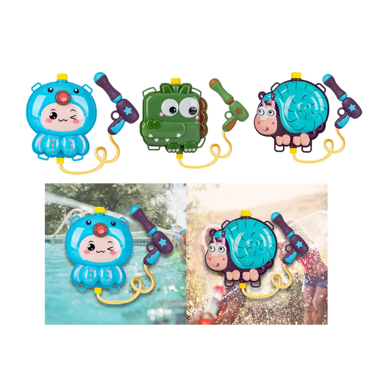 Water Squirt Blasters Outdoor Portable Summer Toys Summer Water Toys Pullout Backpack Squirt for Garden Party Yards Beach Lawns