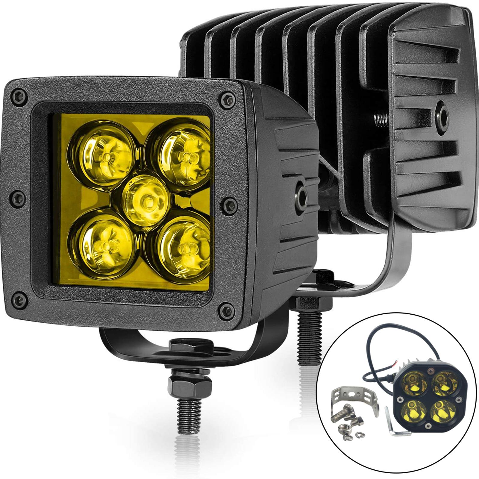 3 inch LED Work Light 1800-2000K 6 Lamp Beads Fog Lamps Spot IP67 Spotlight Fits for 4WD Offroad Tractor SUV Car Driving Boat