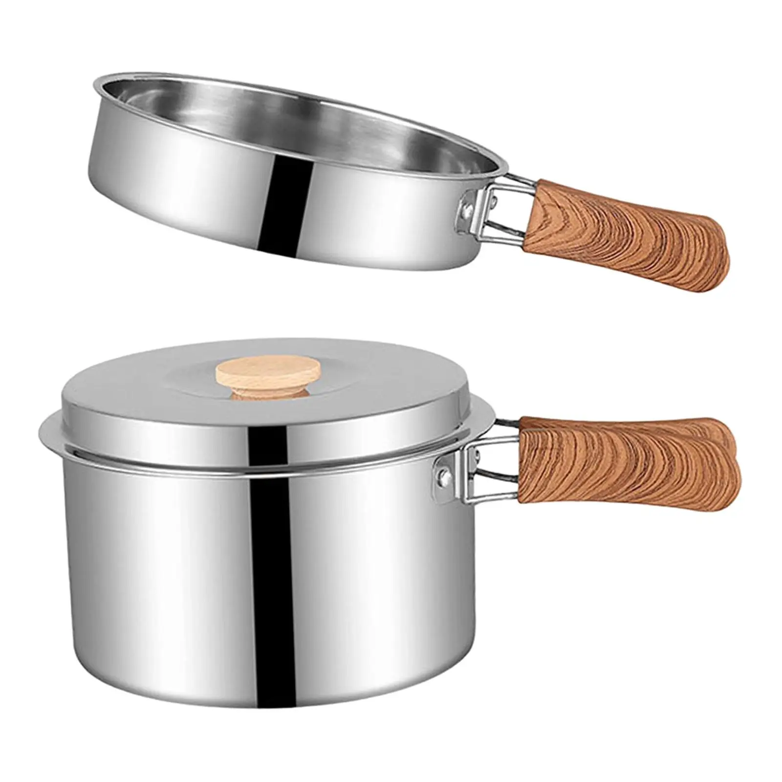 Camping Pot with Lid and Folding Handle Cooking Pot for Camp Cooking Travel