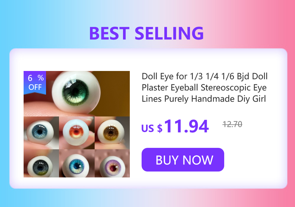Doll Eyes for 1/3 1/4 1/6 Bjd Doll Plaster Eyeball Yellow Resistant High Transparent Eye Girl Toys Diy Dress Up Doll Accessories