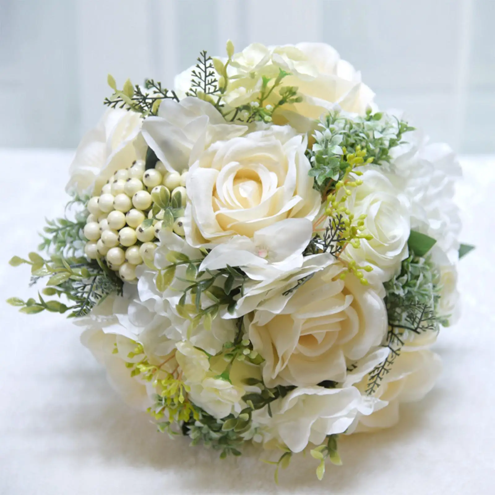 Artificial Handmade Rose Flowers Wedding Bouquets Bridesmaid Holding Flower Exquisite Photography Props Toss Bouquet Elegant