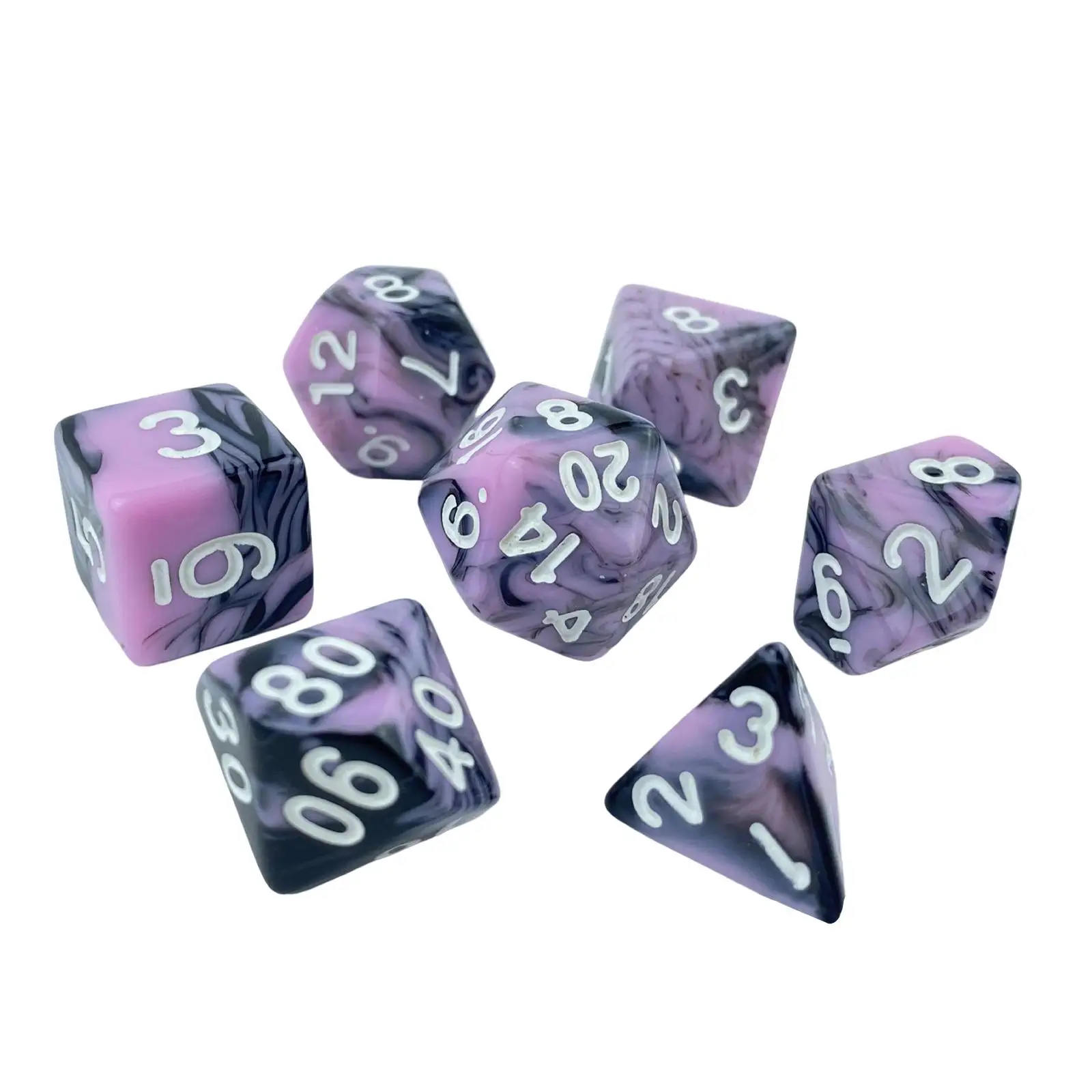 49Pcs Engraved Polyhedral Dices Set D4 D6 D8 D10 D12 D20 Puzzle Games Craft for Role Playing Board Games KTV Parties Props