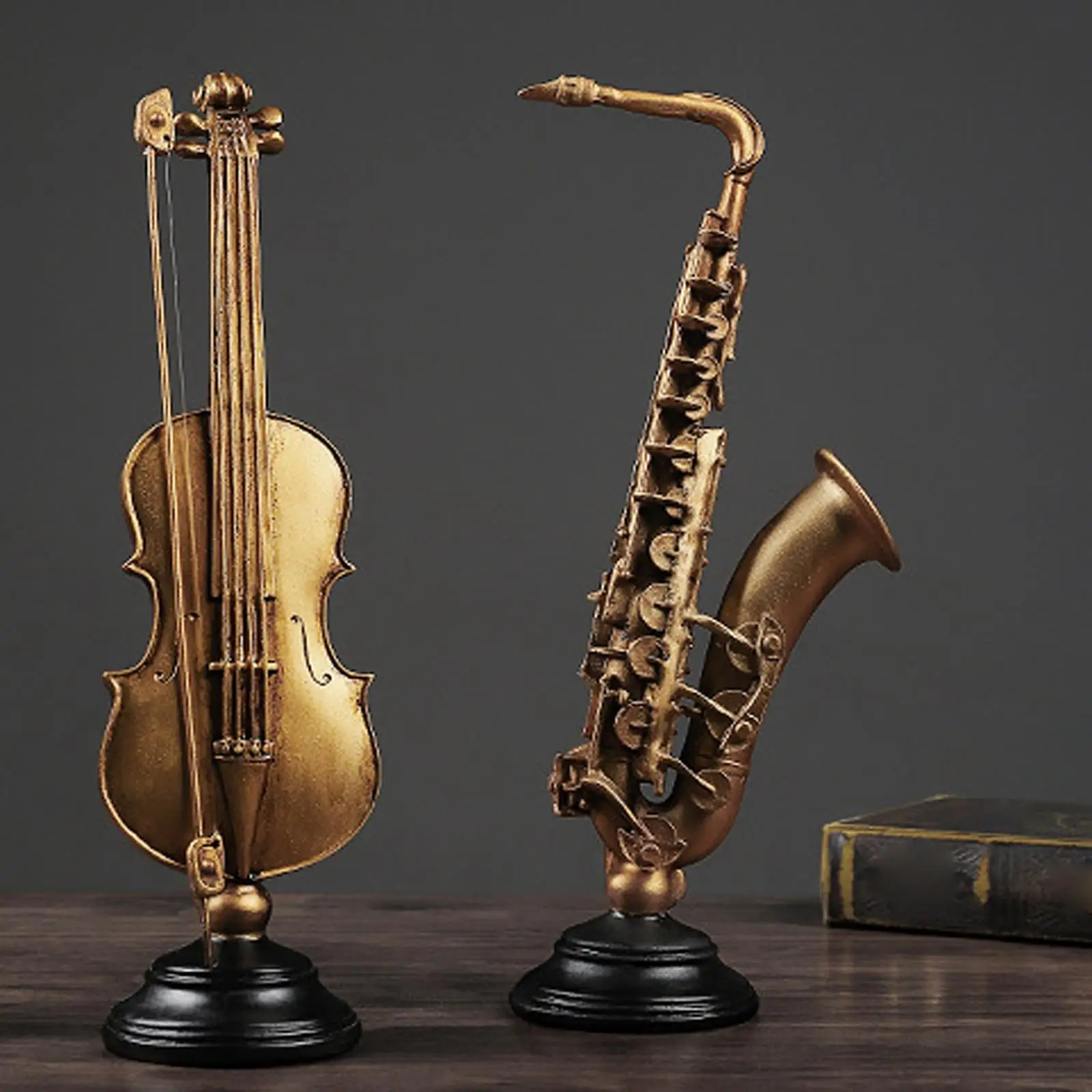 Violin Model Musical Instrument Model Collection Decorative Ornament Home Room Decoration With Gift Box