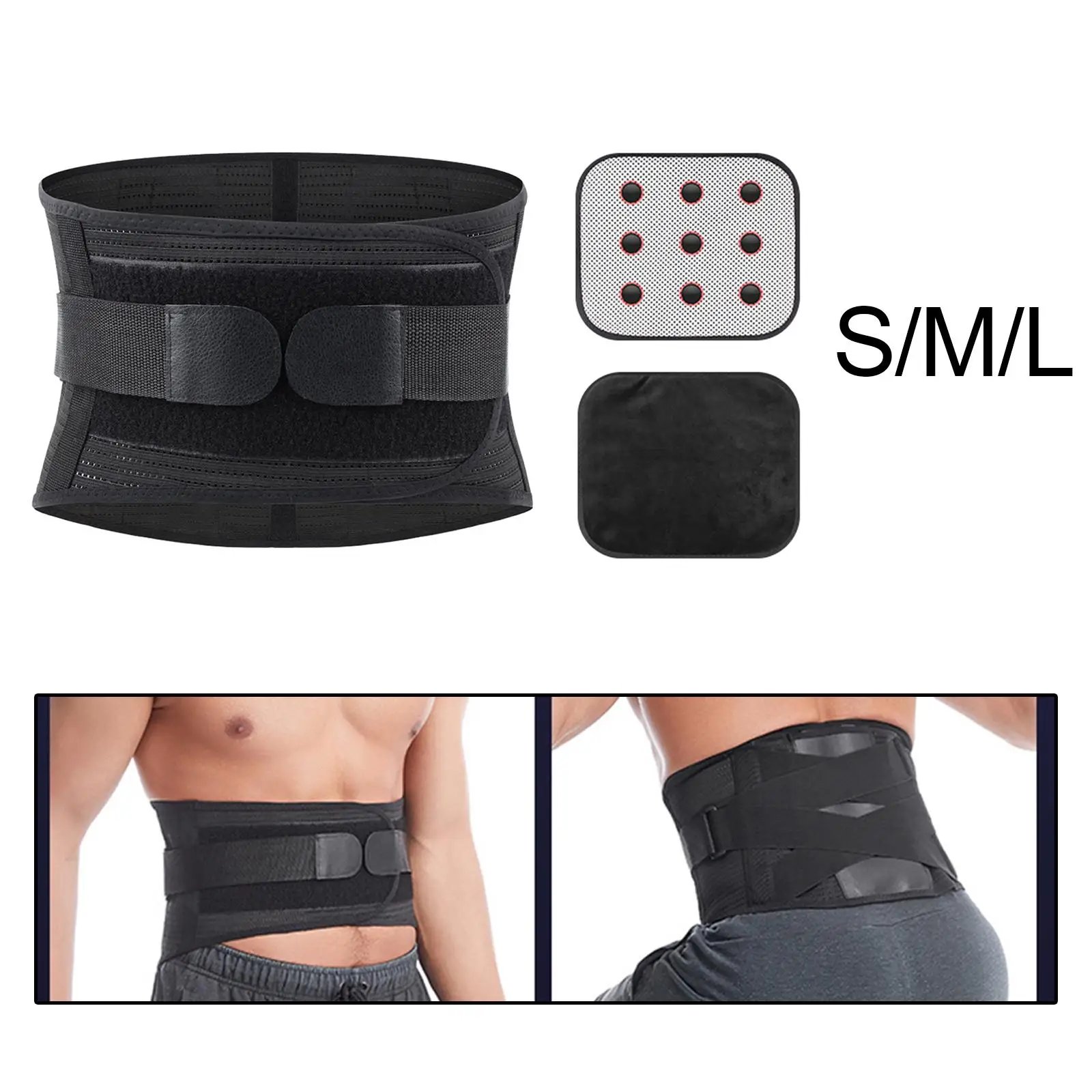Waist Support Belt Self Heating with Removable Pad Adjustable Support Straps Back  for Exercise Workout Men Women