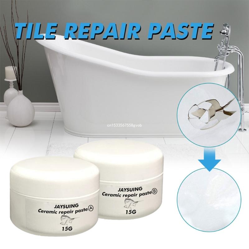 Description Picture 2 of itemCeramic Repair Paste A+B Tub Tile Shower Repair Kit White Bathtub Crack Refinishing Porcelain Acrylic Fiberglass