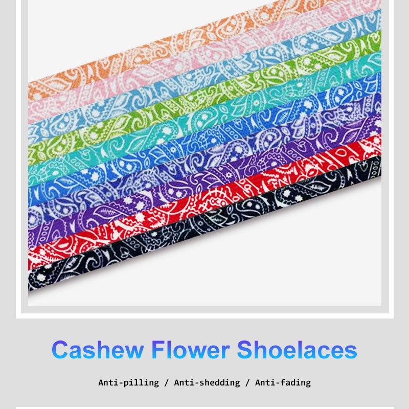 Gilding Flat Shoe Laces Cashew Flower Shoelaces for Sneakers Hand-painted Sports Casual Basketball Tennis Shoelace Shoestrings