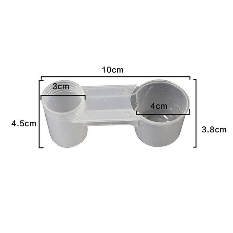 Kunststoff Haustier Vogel Trinker Feeder Wasser Flasche Tasse Katze Huhn Taube Papagei Hamster Doppel Düse Guide für Familie Garten – Detail 15