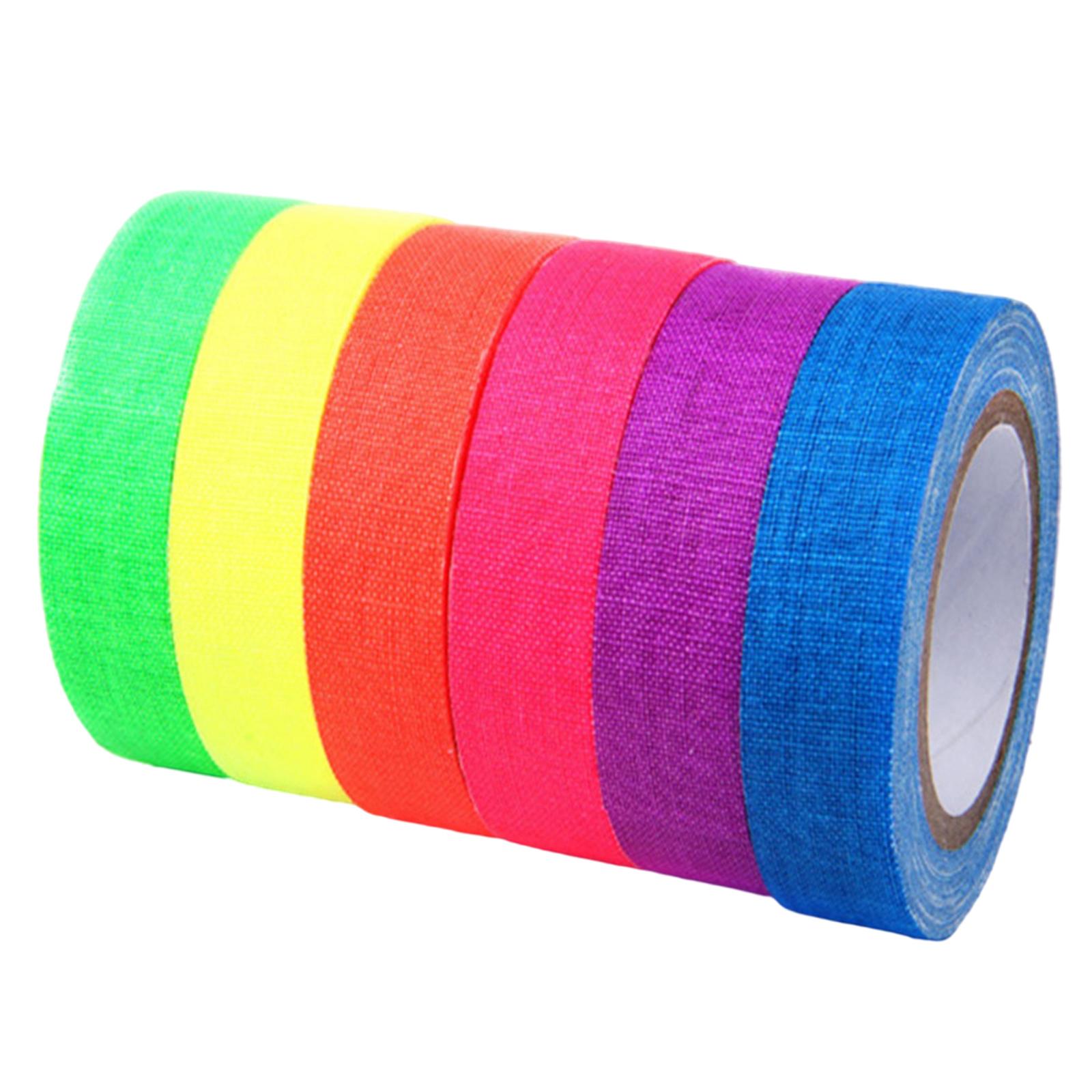 fluorescent Cloth Neon Gaffer Tape Room Decor Easy to Use 0.6inch x 16.4ft Per Color