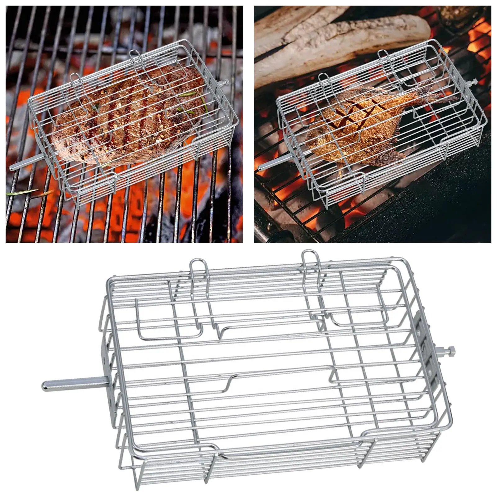 Air Fryer Grill Rack Stainless Steel Barbecue High Chassis Empty Grilling Basket Fried Shelf for AF506E AF506M Oven