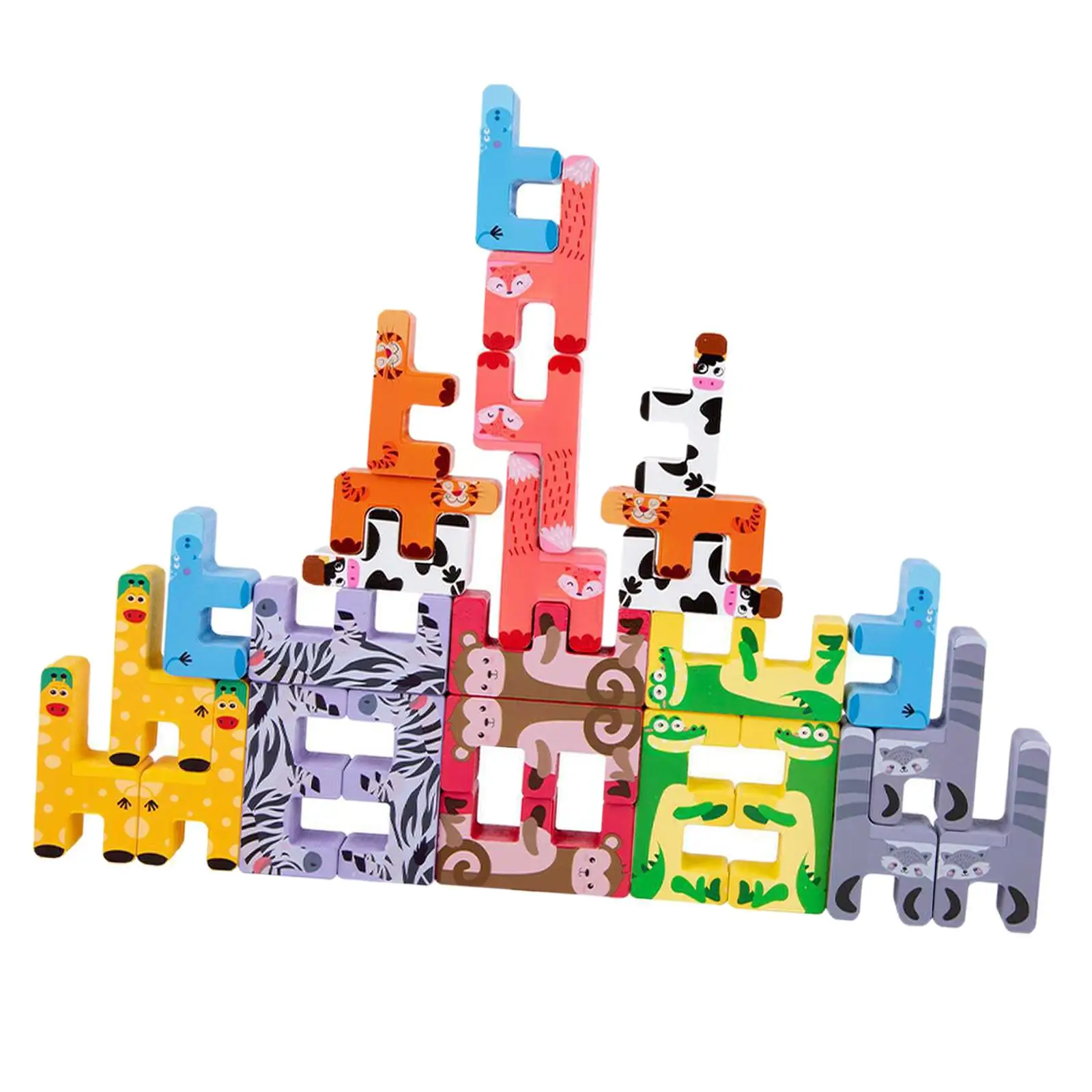 27Pcs Animal Puzzle Stacker  Blocks Toy for 3 Years up Kids