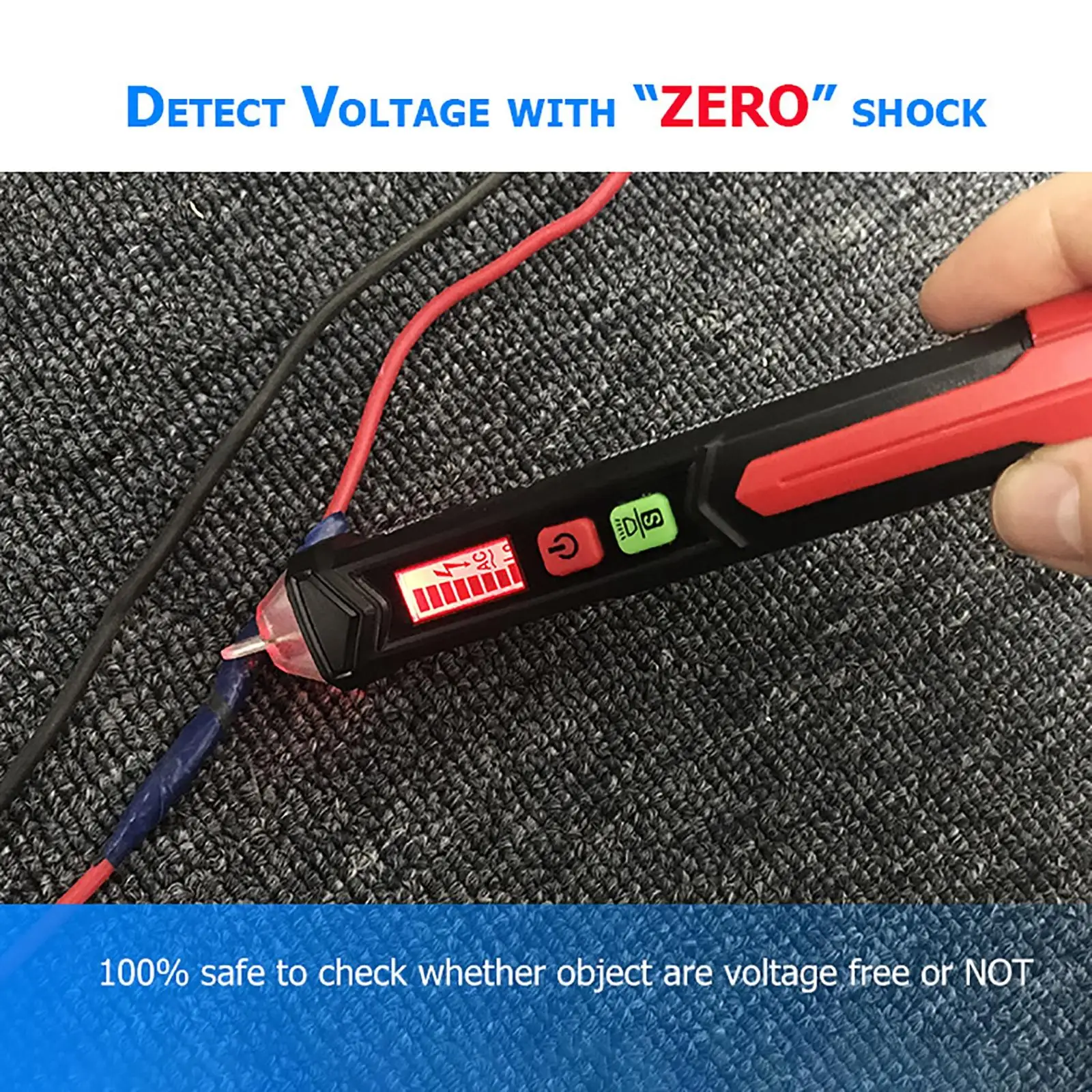 Non-Contt  Voltage  Tester Pen LCD Display with LED Flashlight High Sensitivity Portable for Household Power Check