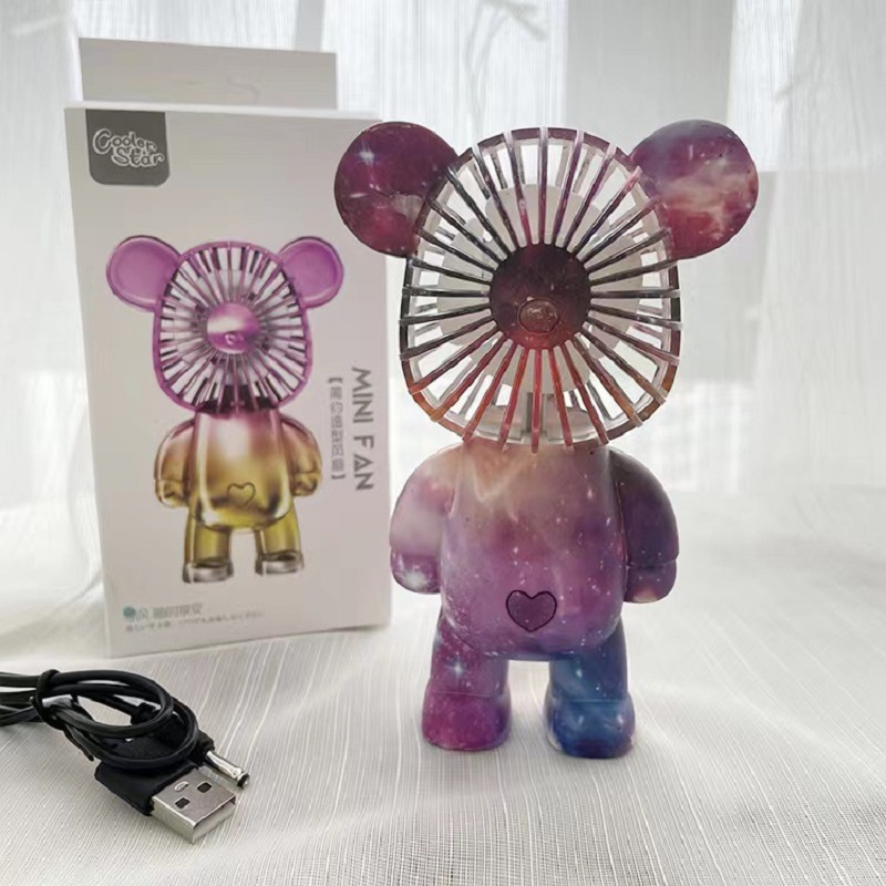 Title 18, Cute Cartoon Bear Fan USB Third Gear Rechargeab...