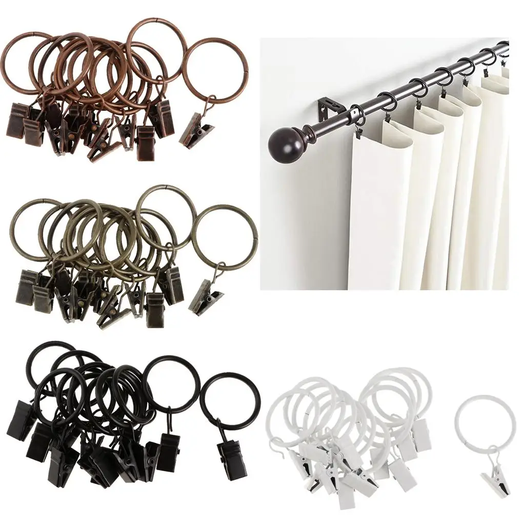 12 Pack Curtain  Clips with Hook, Rustproof Metal Drapery 