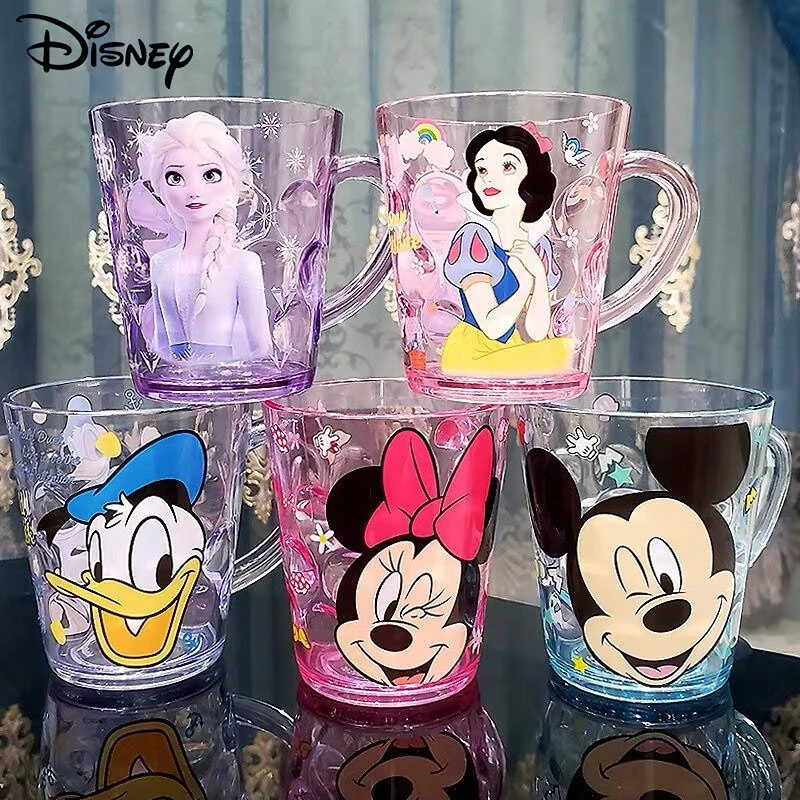 Disney Frozen Elsa Princess Cup Cute Cartoon Mickey Minnie Milk Juice Cups  AS Crystal Cup Mouthwash Cup