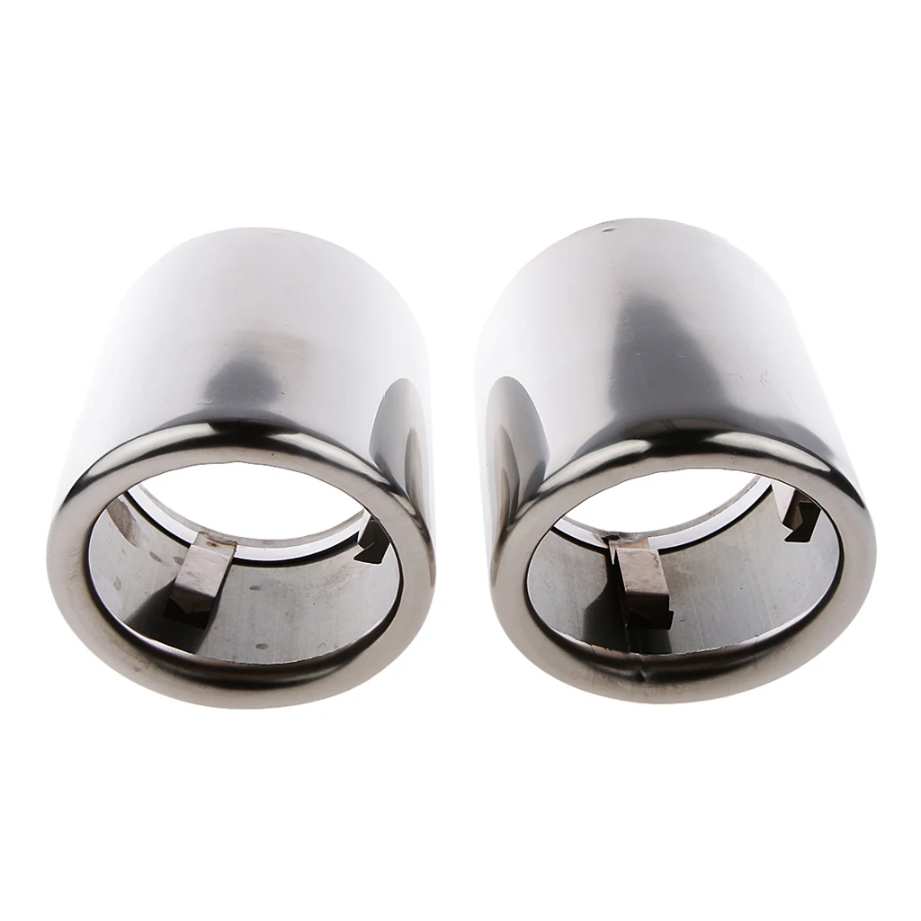 Pair Chrome Replacement Car Exhaust  Tip 76mm for AUDI A4 B8 Q5 1.8T