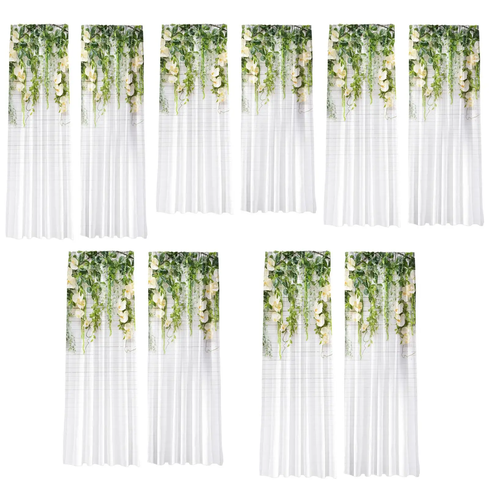 Plants Digital Printing Blackout Curtains Drapes Thermal Insulated Curtain Easily Install Sturdy Polyester Fabric for Bedroom