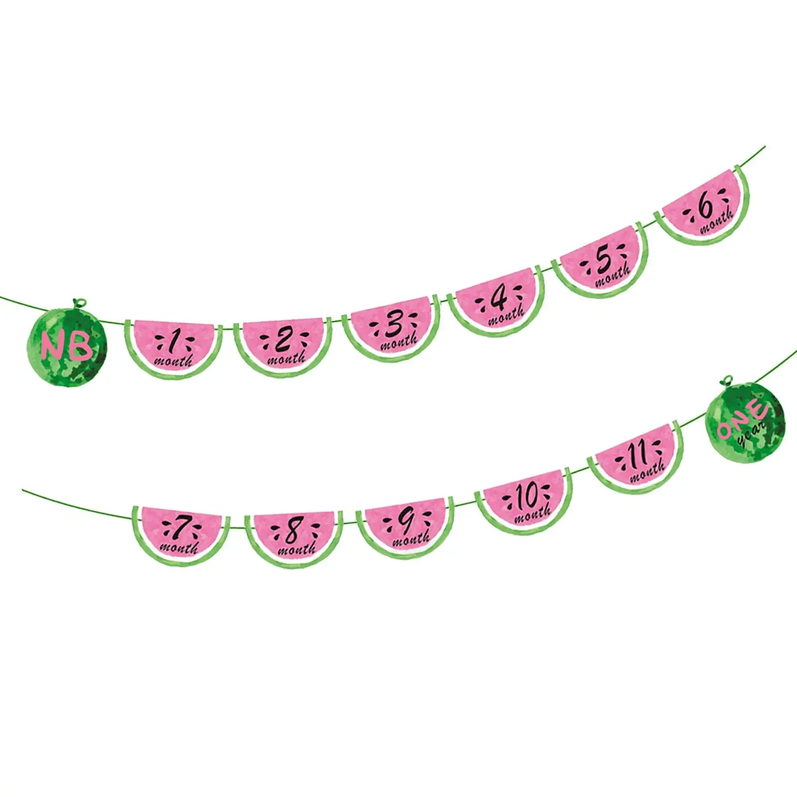 Photo Frame Banner Bunting First Birthday for Summer Party Watermelon Themed Party