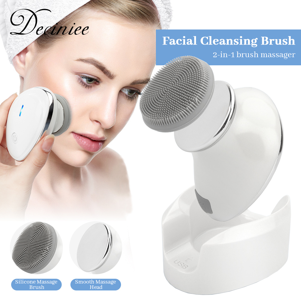 Best of Powered Facial Cleansing Brush Devices Face Brushes Sonic Vibration 2 In 1 Heated Massager Deep Cleaning Electric Face Cleanser Reviews & Tips