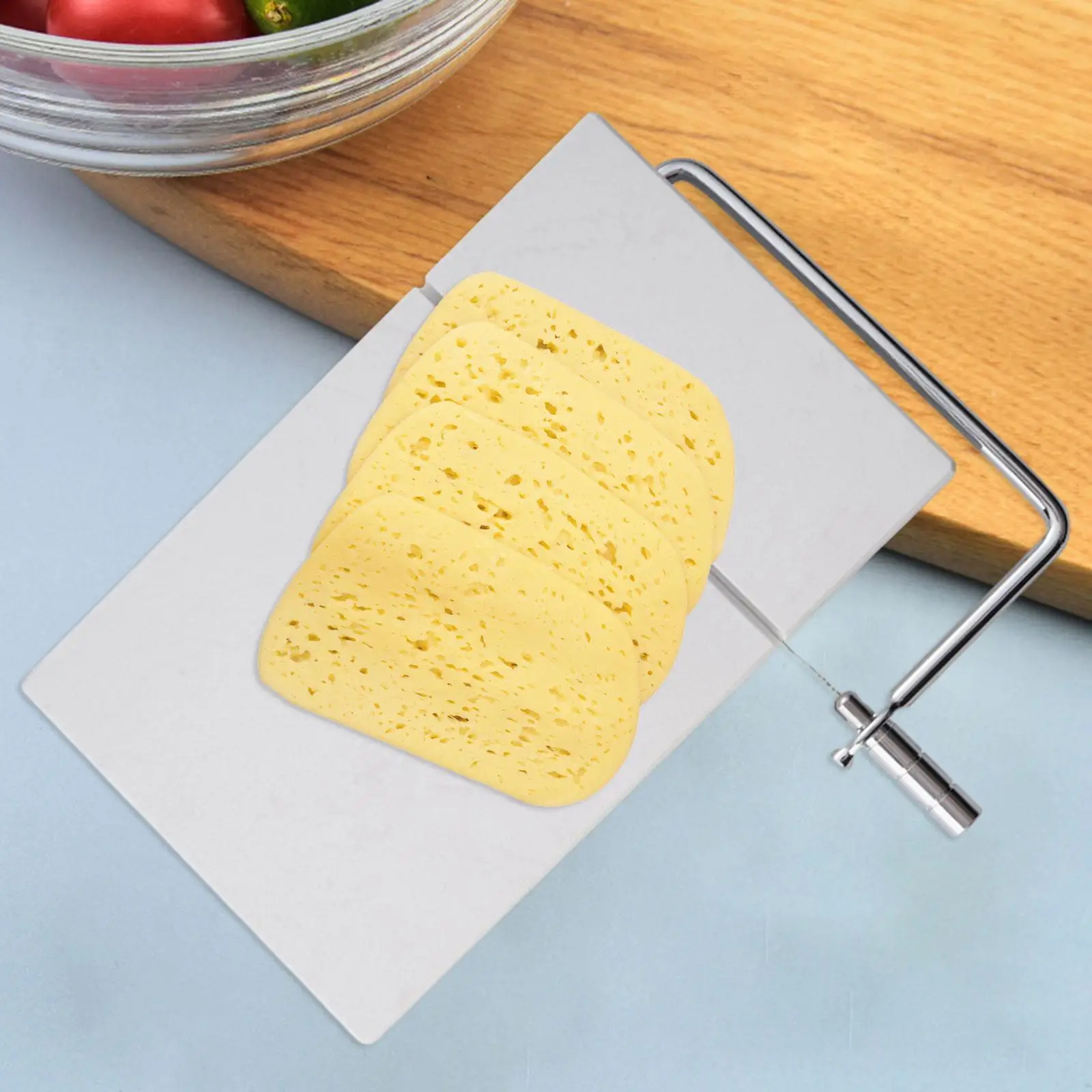 Marble Cheese Slicer Cutter Board Durable Adjustable Thickness Food Slicer for Handcrafted Soaps Dessert Vegetables Pastry Bread