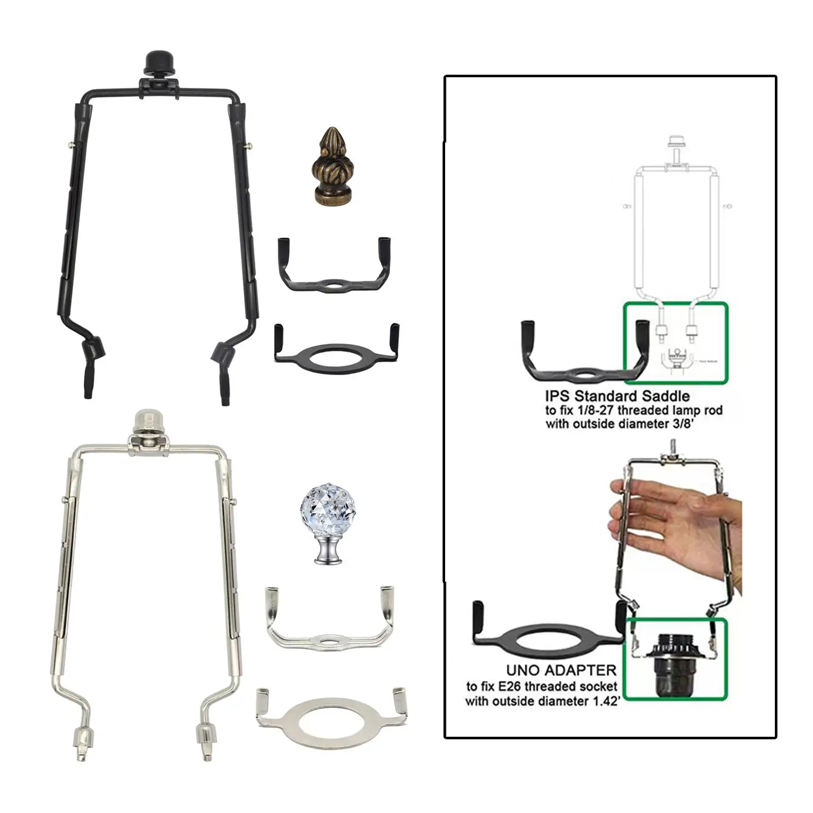 Detachable Lamp Shade Harp Holder Support Bracket for Floor Table Light