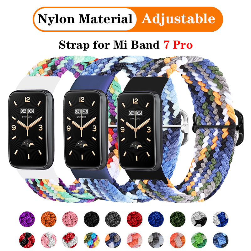 Bracelet en Nylon réglable Xiaomi Mi B respirant 7Pro, accessoires de remplacement, Bracelet pour Mib 7 Pro_voghion.com