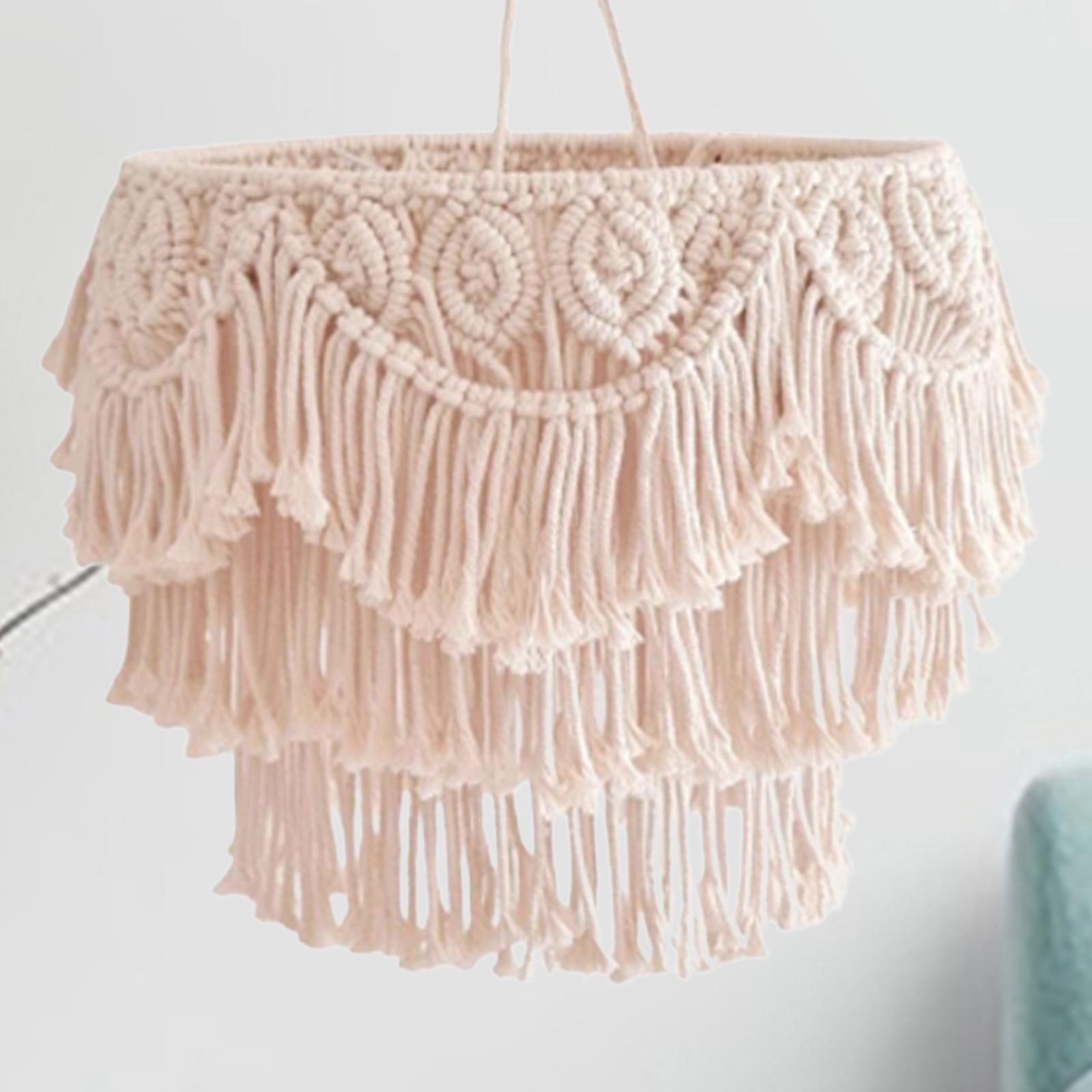 Lightweight Woven Macrame Lamp Shade Cover com