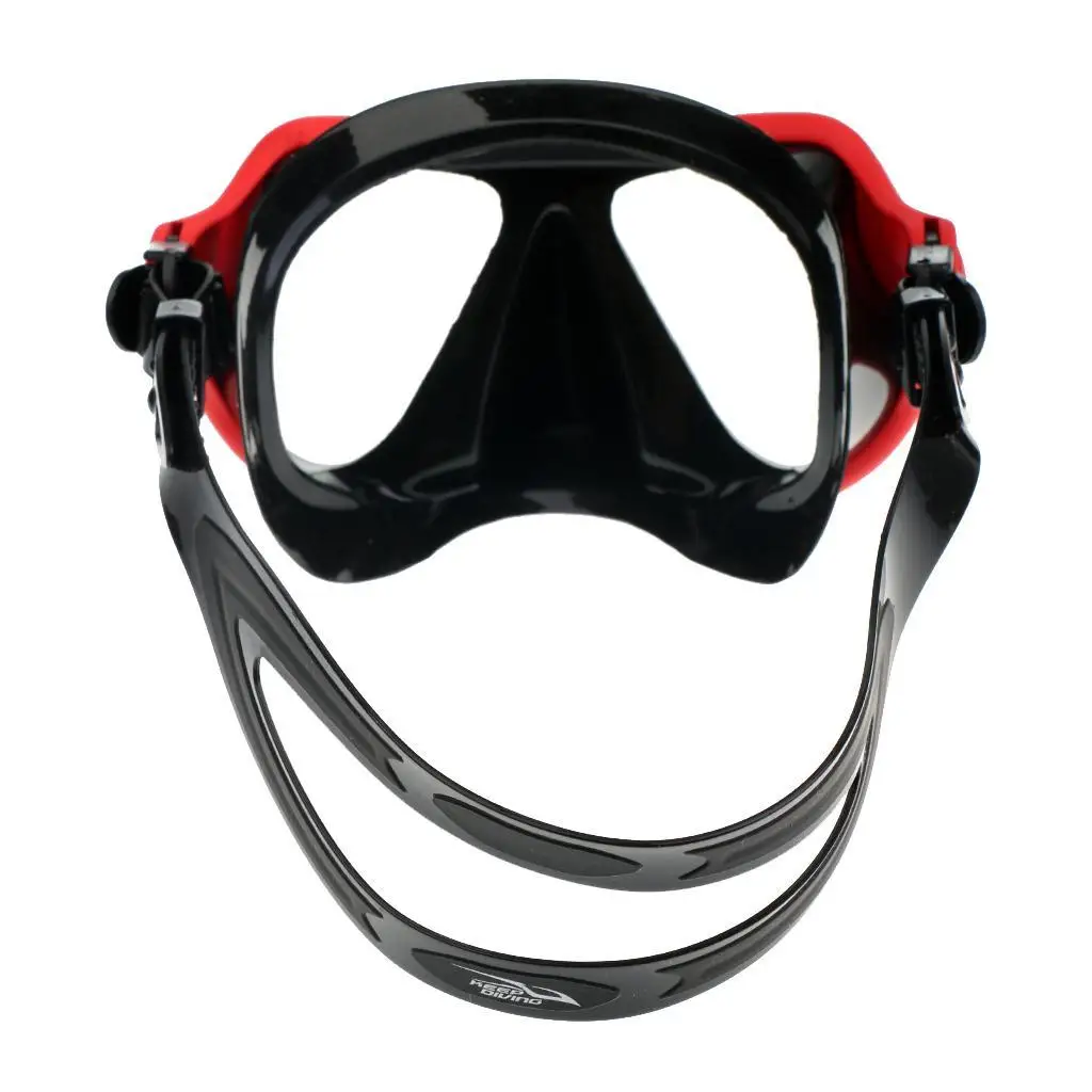 Adult Premium Quality Silicone Scuba Diving Snorkelling Flexible Silicone, Tempered Glass Lens Mask Anti-fog Black