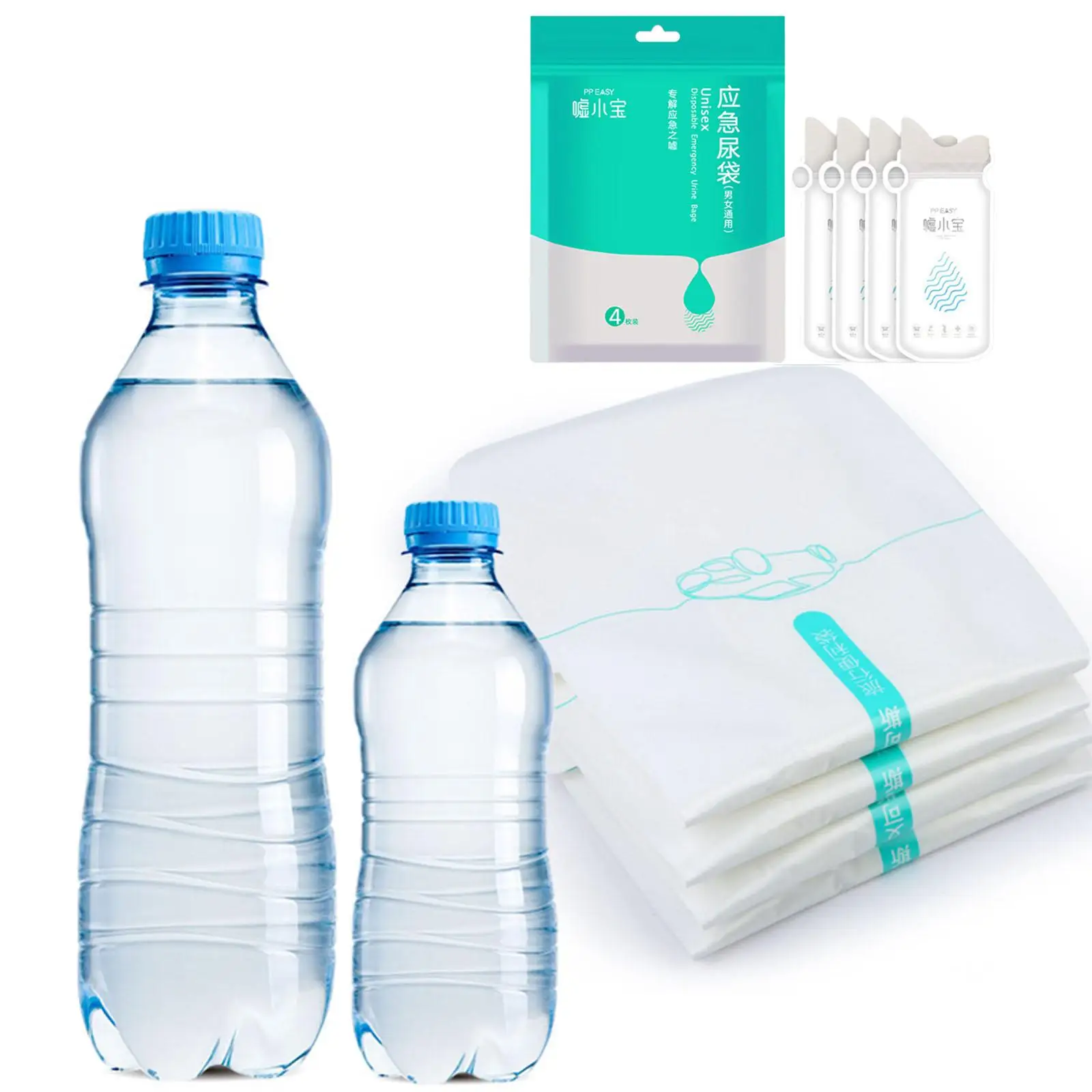 4Pcs Disposable Urinal Bags Unisex Fit for Emergency Car Sickness Travel