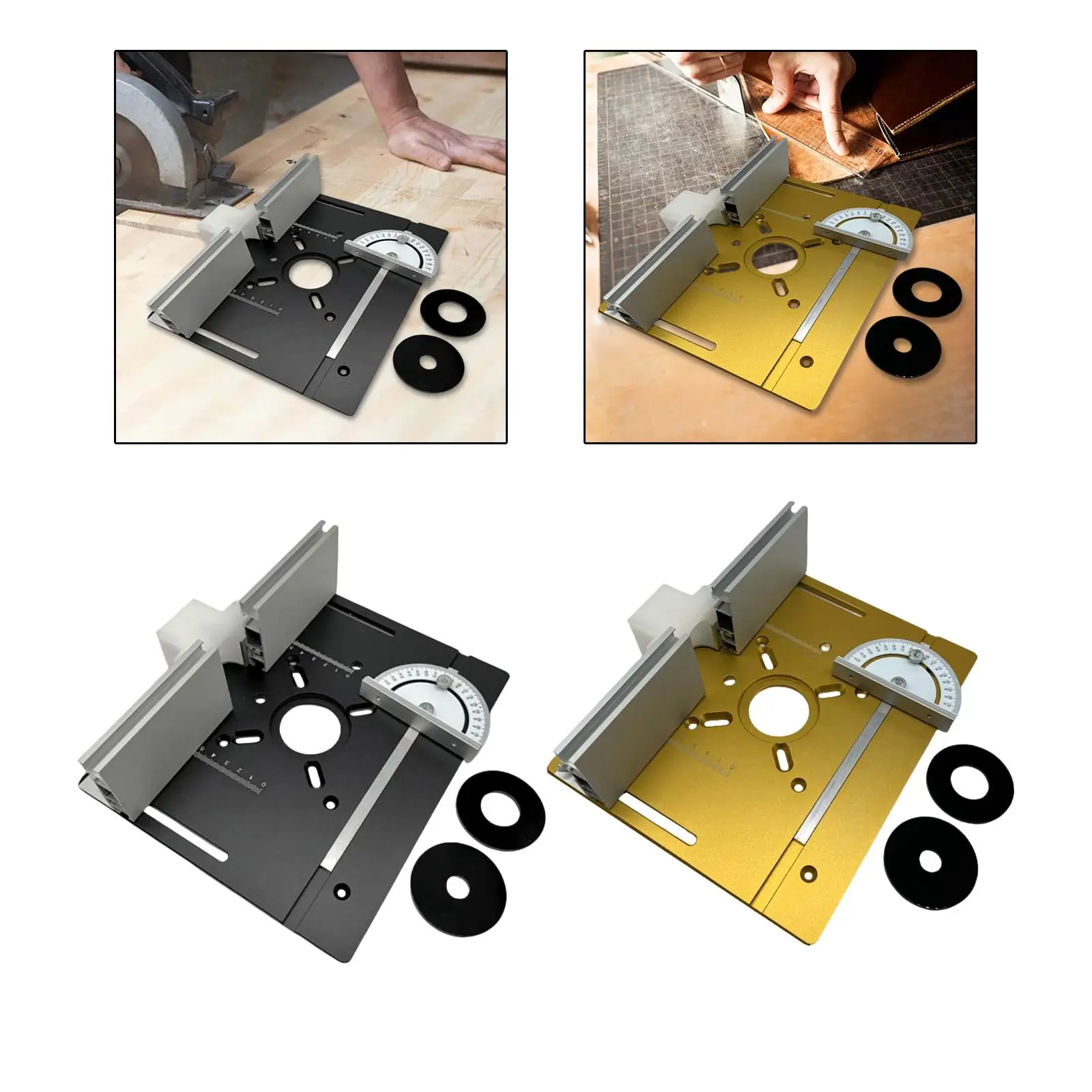 Aluminium Alloy Router Table Insert Plate Easy to Use Woodworking Bench Table for trimming Routers Wood Trimming Milling Tool