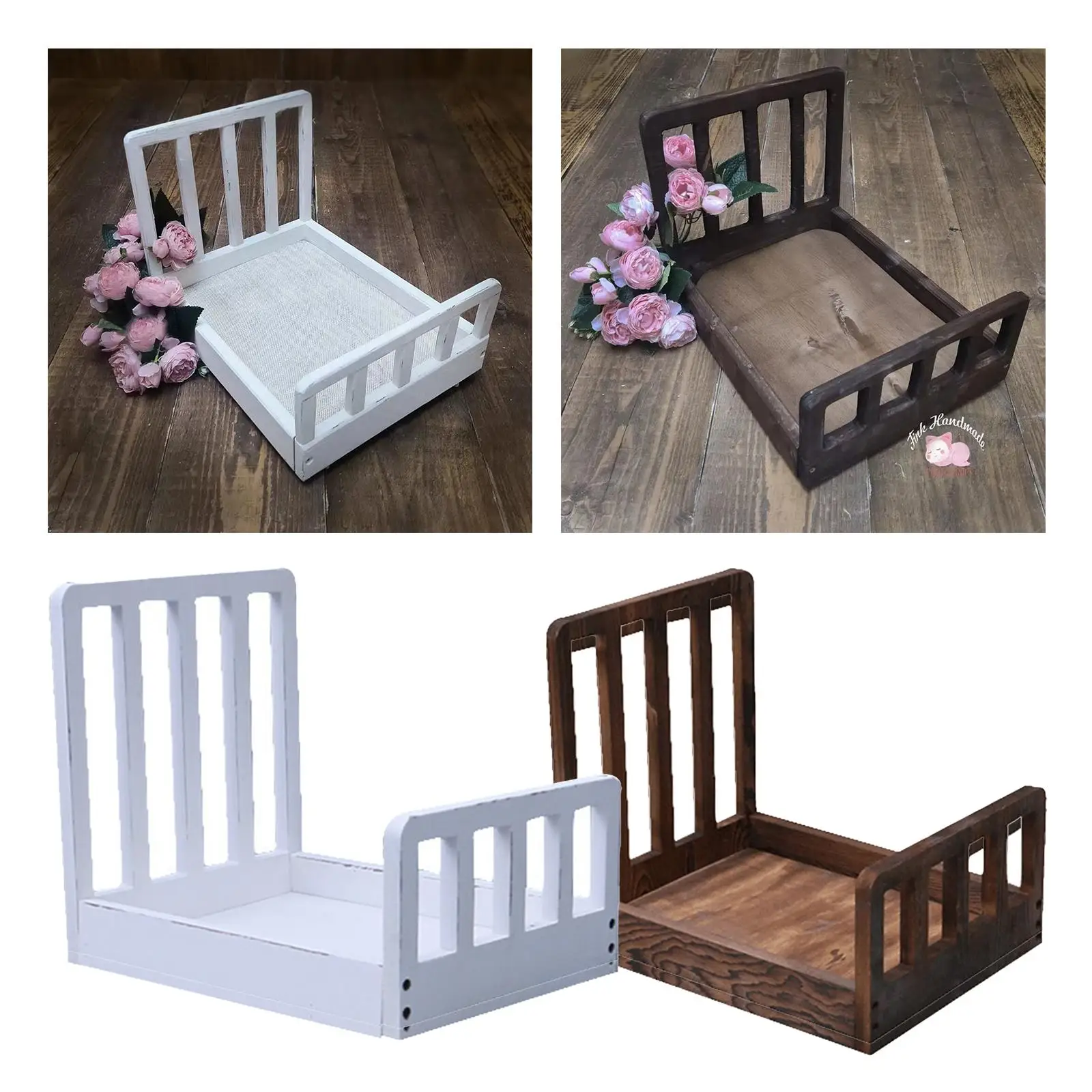 Photography Baby Bed Posing Props Photo Backdrops Photoshoot Boys Girls Mini Baby Retro Bed Infant Girls Newborn Small Furniture