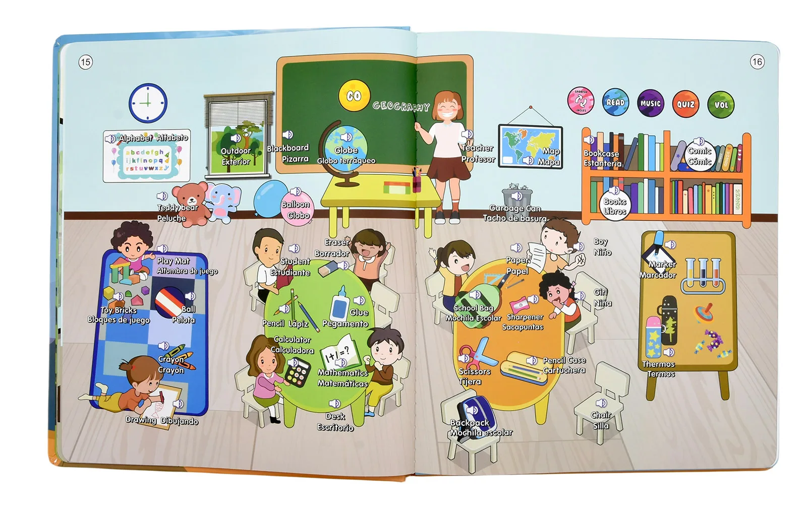 Montessori Spanisch Englisch Sprache Lernmaschine Elektronische Lesebücher Kleinkind Baby Lernspielzeug Multifunktions Ebook – Detail 14