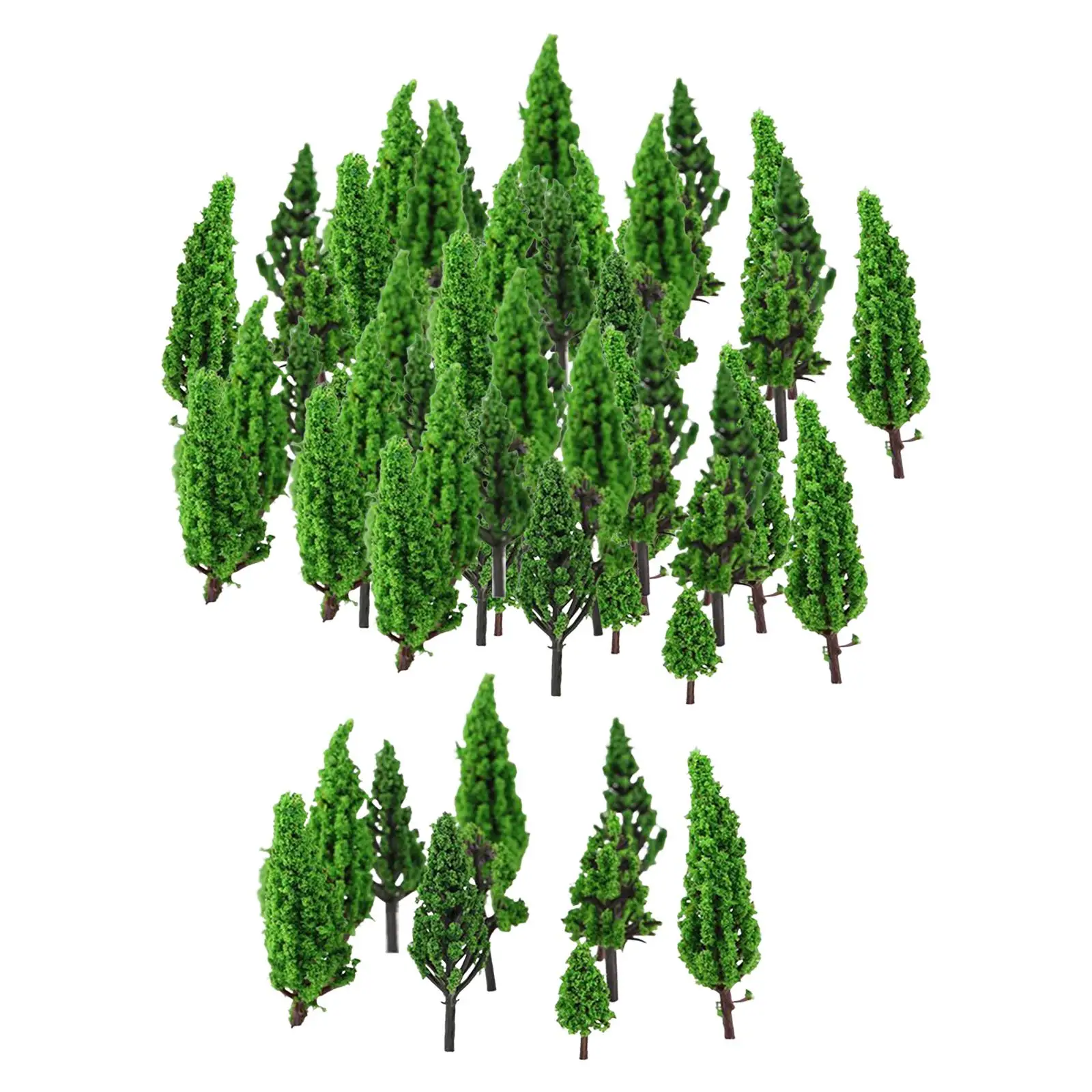 50Pcs Realistic Mixed Model Trees for Micro Landscape Model Train Sand Table