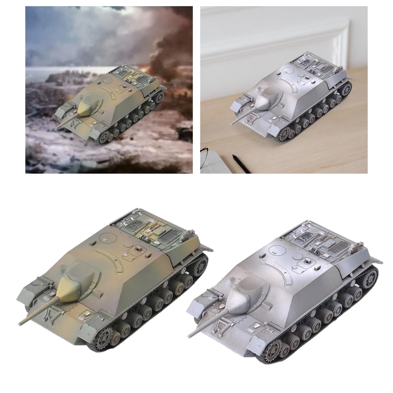 1:72 Scale Tank Model Kits DIY Assemble Table Scene Ornament Tabletop Decor Collectible for Adults Kids Children Boy Gifts