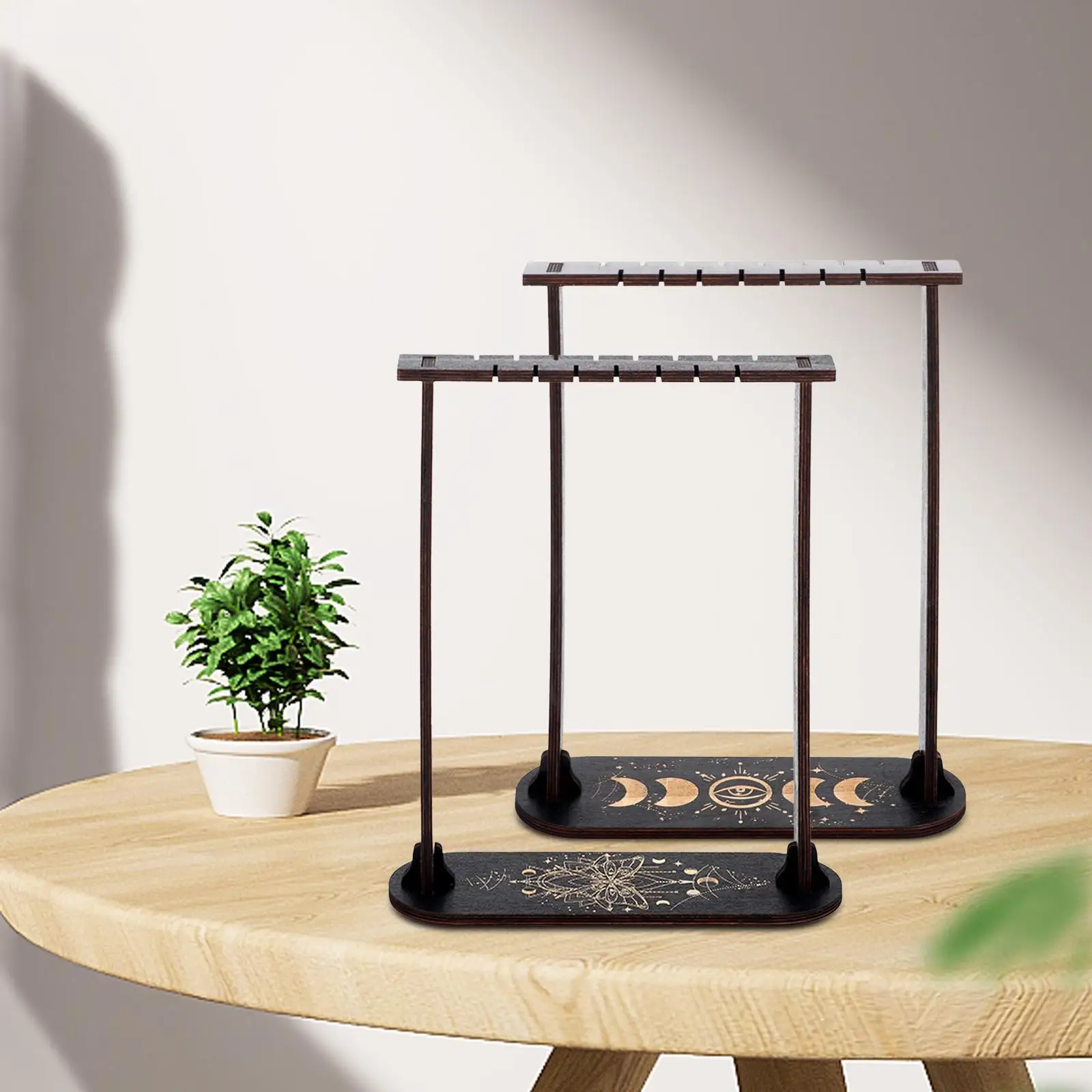 Wooden Pendulum Display Frame Crystal Display Shelf for Ores Sphere Office Ornament