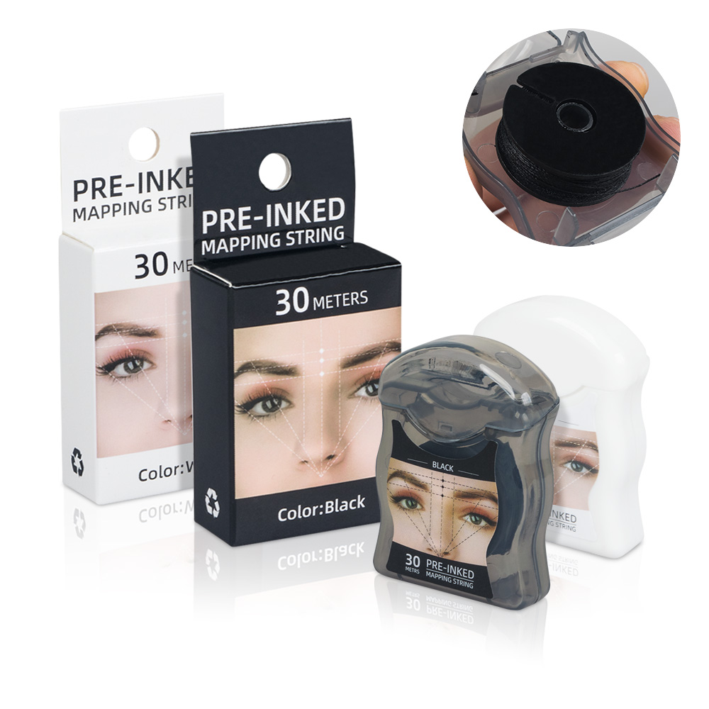 Best of 30m Black / White Microblading Mapping String Pre-Inked Eyebrow Marker Thread Tattoo Brows Point Pre Inked PMU Mapping String Reviews & Tips