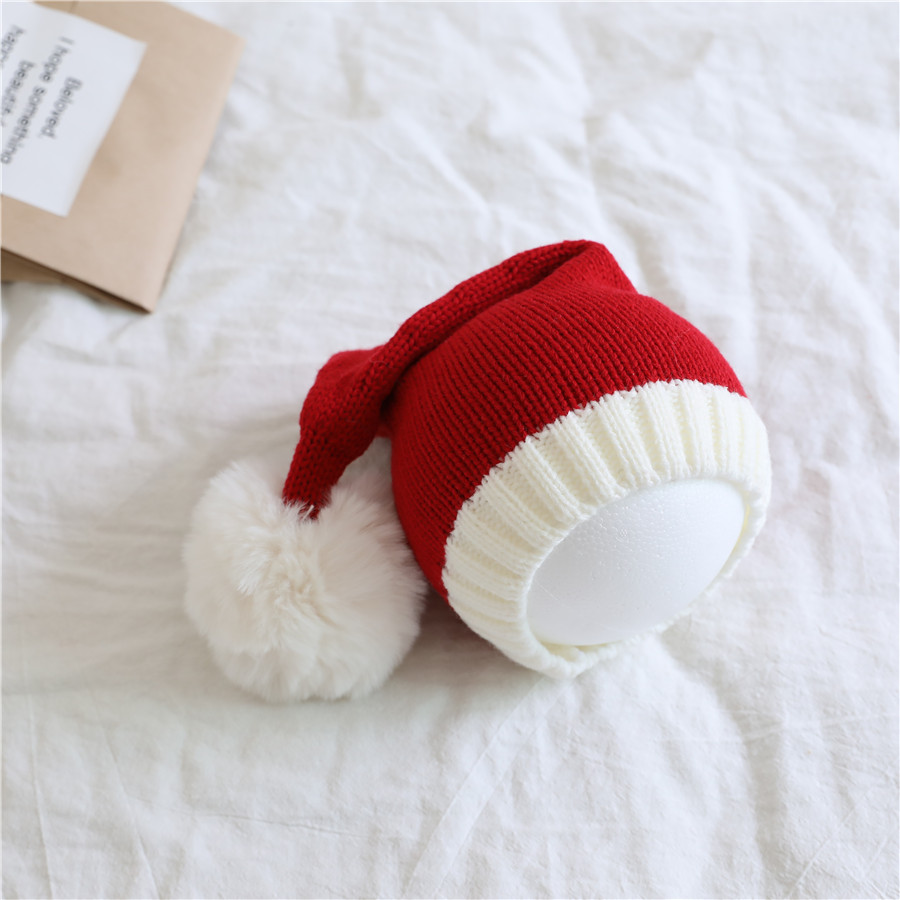 Pudcoco Weihnachten Strick mütze Winter warm gestreifte Mütze Mütze kaltes Wetter Pom Mütze für Kinder und Erwachsene – Detail 6