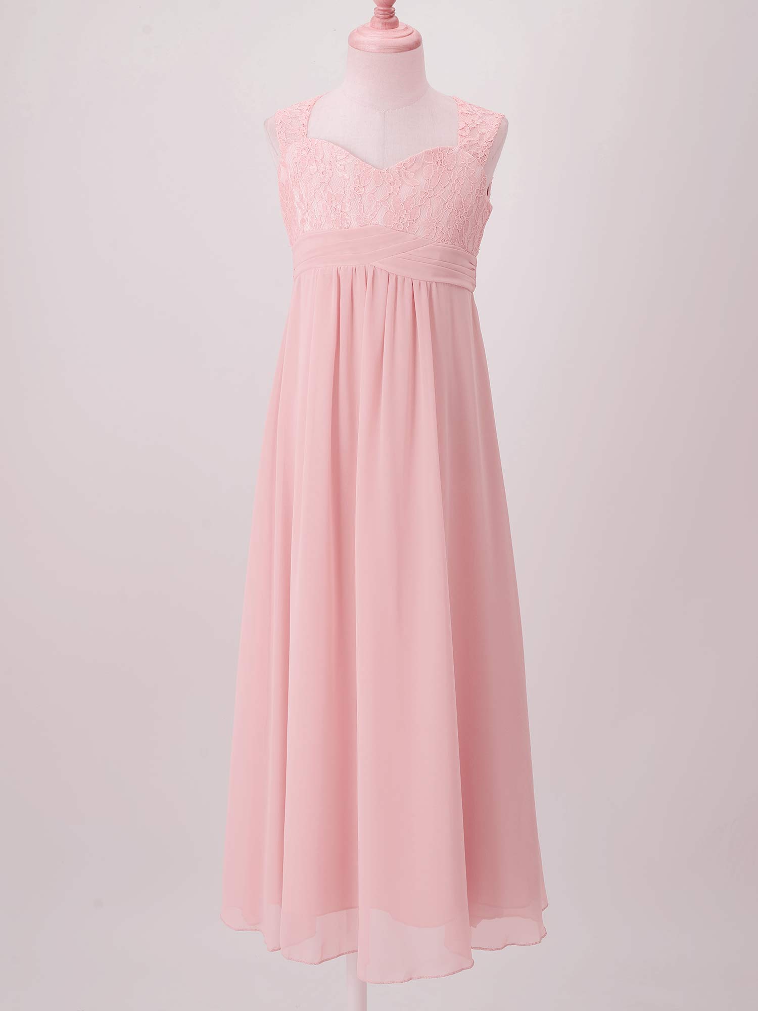 4-16Yrs Mädchen Ärmellosen Chiffon Spitze Party Kleider Blume Mädchen Kleid Pageant Hochzeit Brautjungfer Geburtstag Prinzessin Maxi Kleid – Detail 23