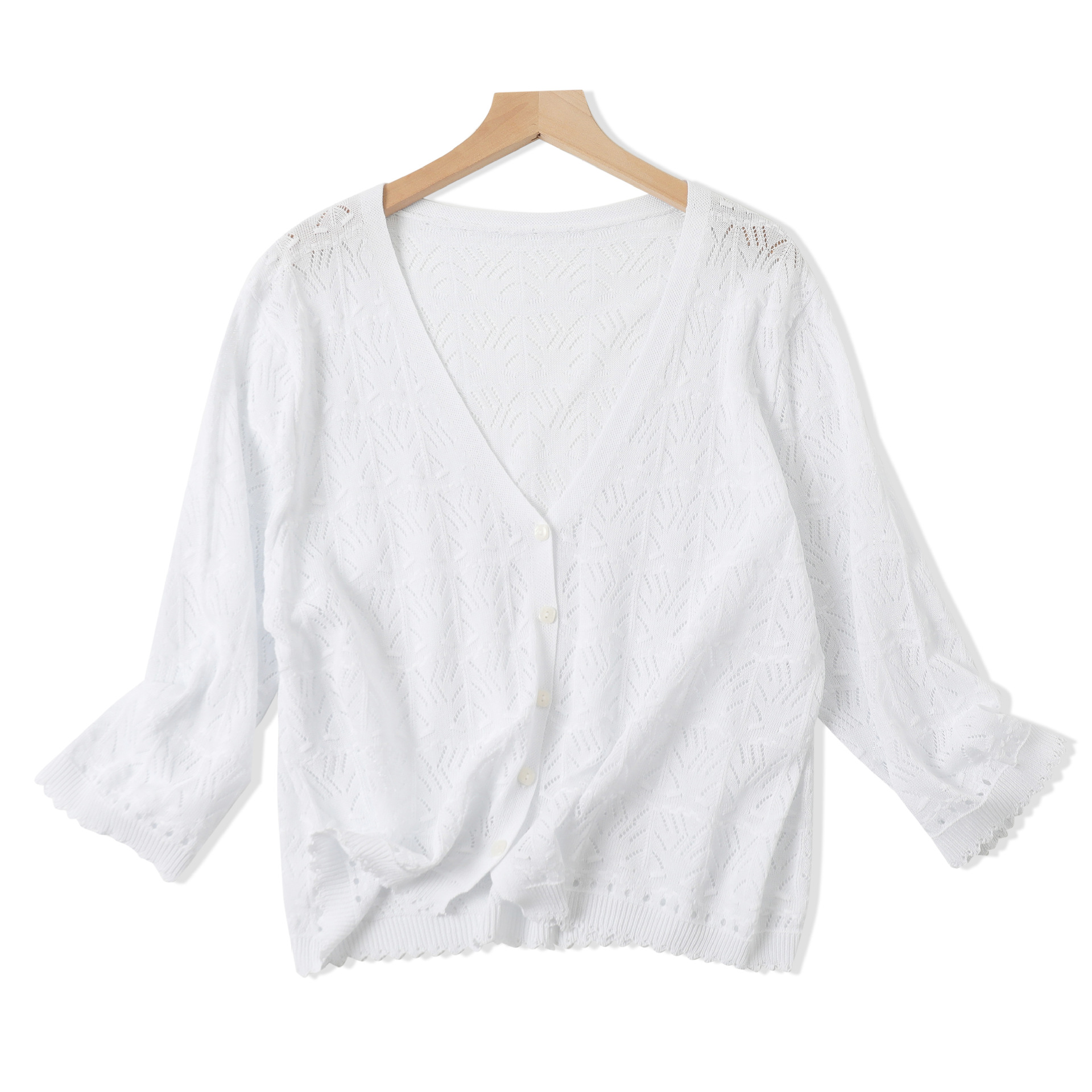 Spring Summer Women's Thin Hollow Knit Cardigan Korean Fashion Top Short Loose Air-conditioned Sunscreen Shirt Grace New