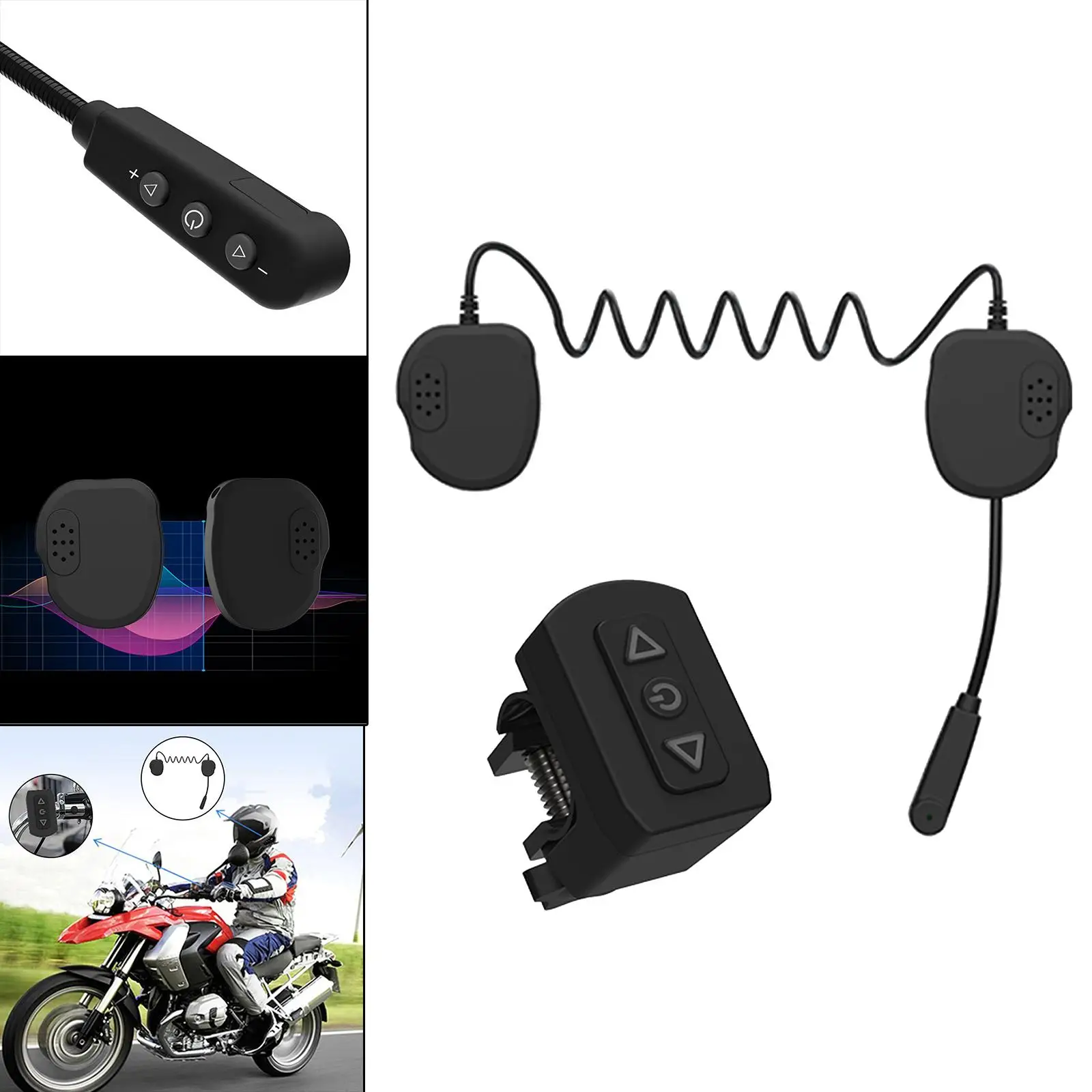 Motorbike with Remote Helmet Wireless Bluetooth Headset Accessories Black