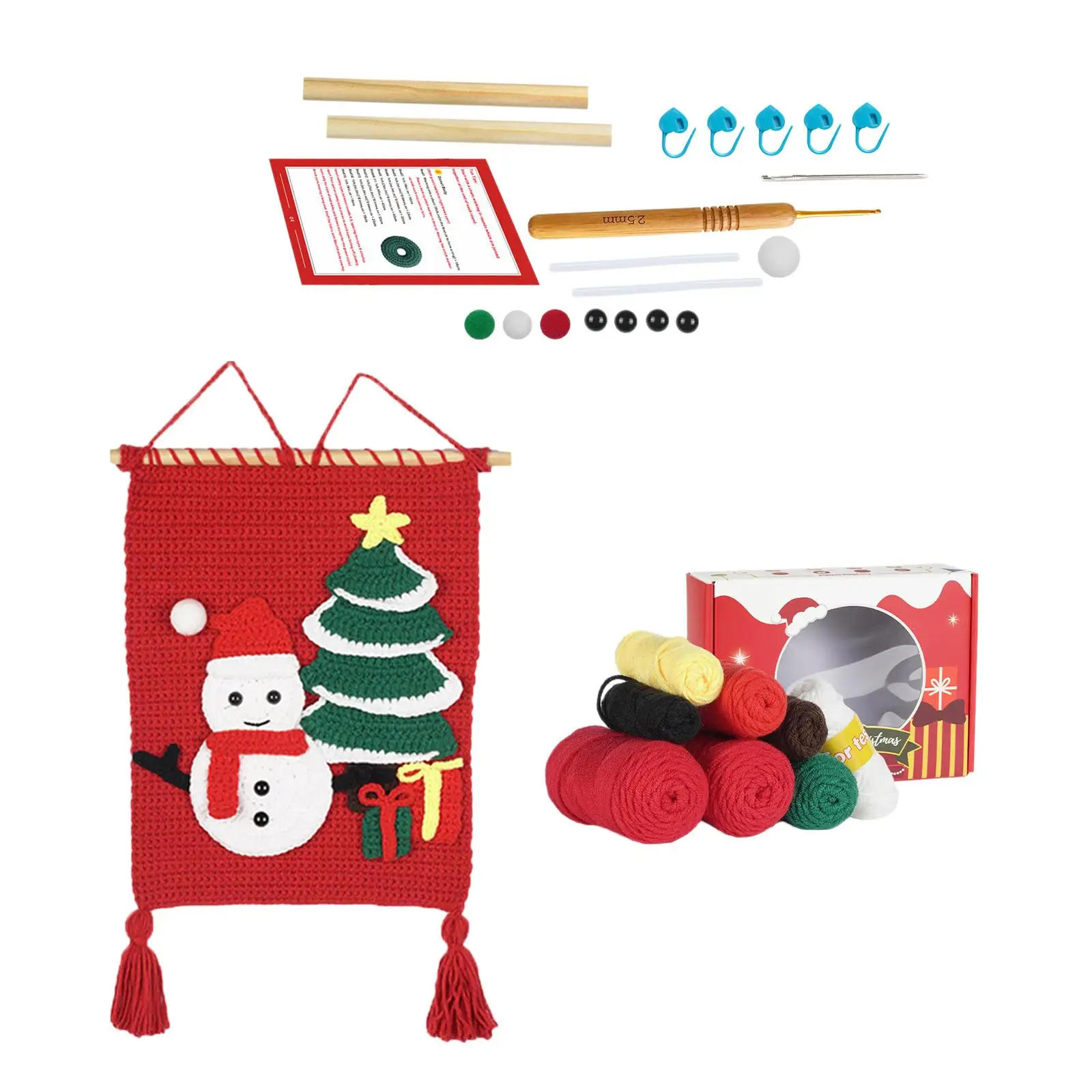 Christmas Crochet Kits Make Your Own Doll for Beginners for Christmas Gift Birthday Gift Porches Fireplaces Christmas Tree