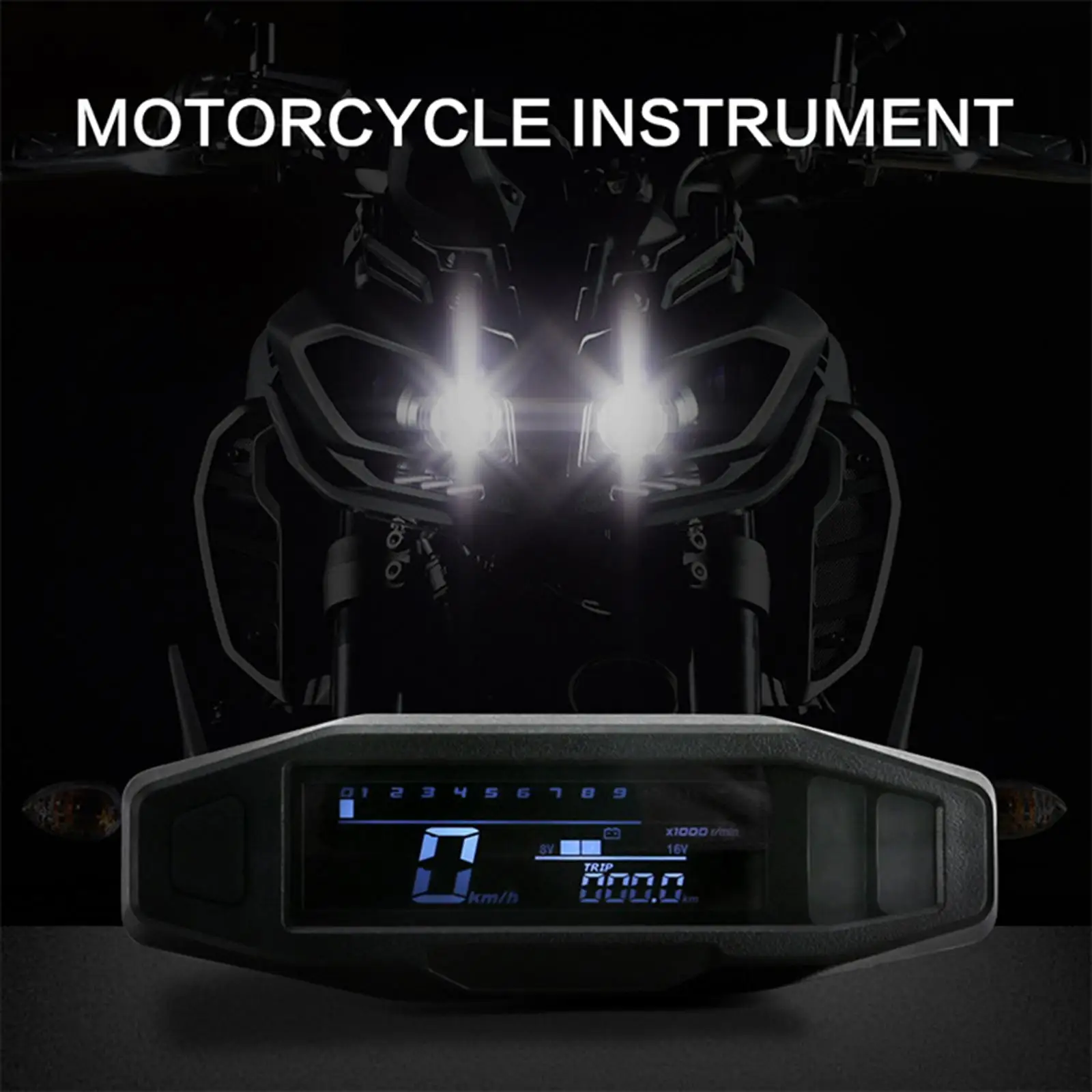 Motorcycle ometer , Motorcycle  Digital Colorful LCD Odometer DC 12V Dual Odometer ometer  with Indicator