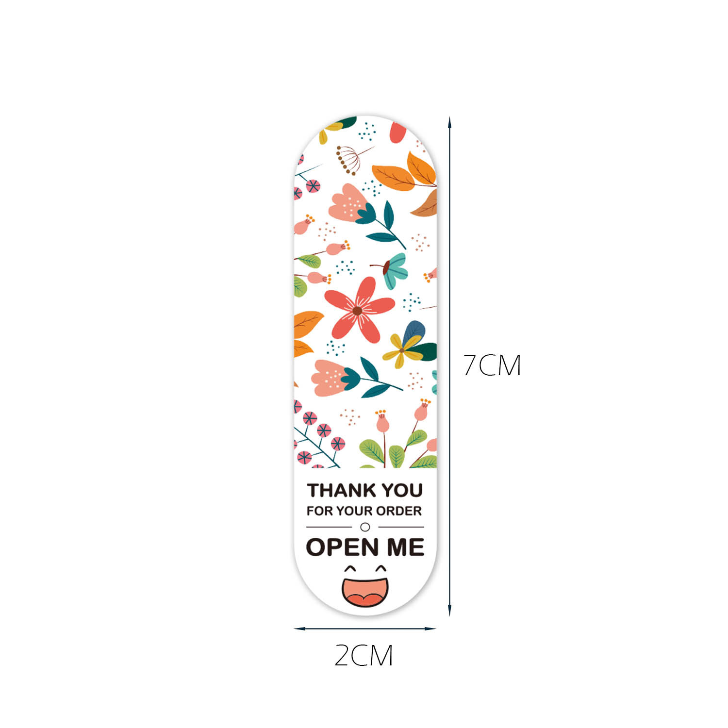100 PC/Tasche 5 Arten Blume Danke Aufkleber 2*7cmRectangle Dichtung Etiketten für Hochzeit Geschenk Dichtung verpackung Decor Scrapbooking – Detail 2