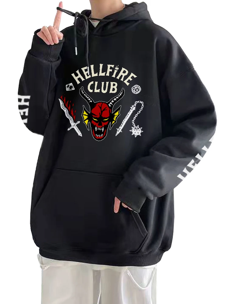 Retro trendy mikina Hellfire Club ze Stranger Things s kapucí vhodná na podzim či zimu