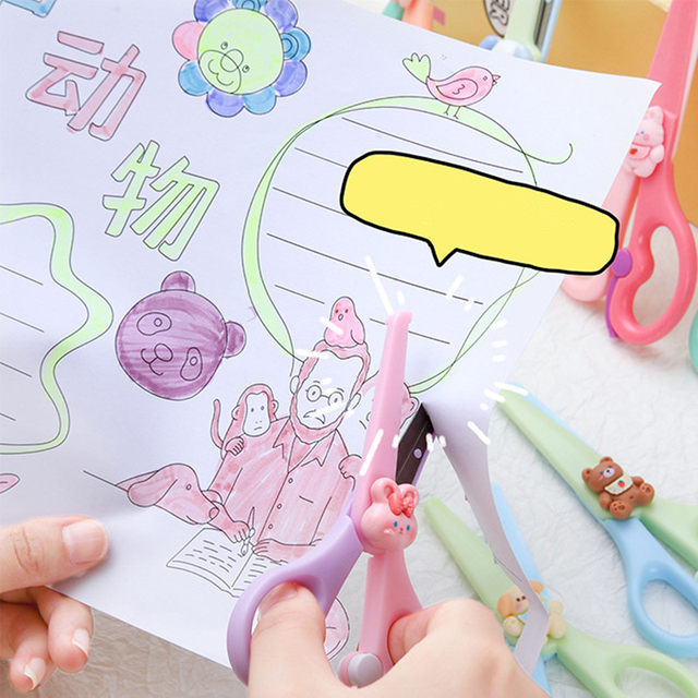 1 Piece Mini Cute Scissors Korean Fashion Creative Stationery Scissors  Small Kawaii Cartoon Bear Scrapbook Scissors Student