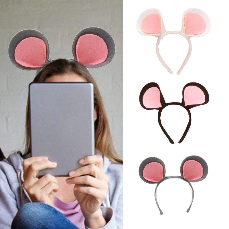 Schöne Plüsch Cartoon Maus Ohr Stirnband erwachsene Kinder lustige Kopf bedeckung Karneval Party Haarband Halloween Cosplay Kostüm Requisiten – Detail 1