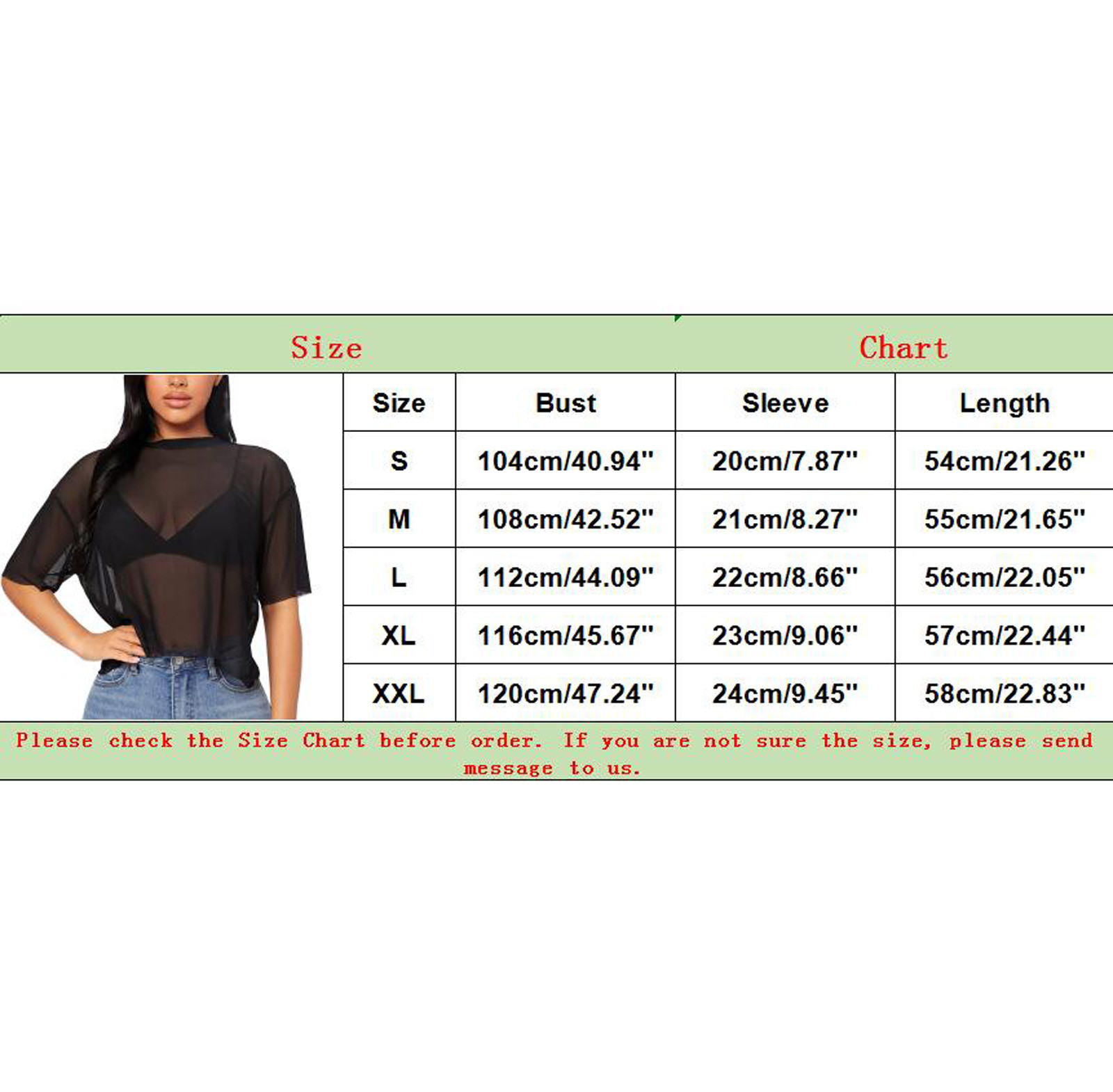 Description Picture 4 of itemWomen Short Intimate Women'S Clothing Tops See Through Women'S Mesh Crop Sheer Shirt Short T Sexy Lingerie Sleepwear Lenceria